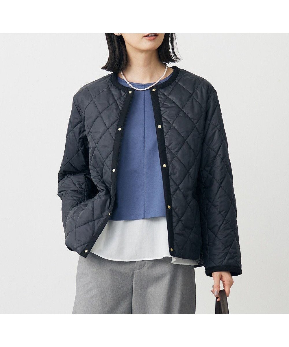 【ジェイ プレス/J.PRESS】の【WEB限定カラーあり・洗える】コンパクトタフタキルティング ノーカラー コート インテリア・キッズ・メンズ・レディースファッション・服の通販 founy(ファニー) 　ファッション　Fashion　レディースファッション　Fashion for Women　アウター　Coat / Outerwear Collection　コート・ロングコート・ピーコート　Long Coats, Peacoats & More　レディースジャケット・軽アウター　Jackets　洗える　Machine Washable　キルティング　Quilted, Quilting　ショート　Short, Short Length　シンプル　Simple, Minimal　ジャケット　Jacket, Outerwear　タフタ　Taffeta, Structured Fabric　ドット　Polka Dot, Dot Pattern　ロング　Long, Long-Length　冬　Winter / This Winter　A/W・秋冬　Autumn/Winter　新作・新入荷　New Arrivals / New In　エレガント 上品　Elegant　【WEB限定カラー】ネイビー系|ID: prp329100004636964 ipo3291000000033411482