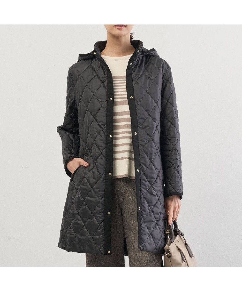 【ジェイ プレス/J.PRESS】の【WEB限定カラーあり・2way】コンパクトタフタキルティング フーデッド コート インテリア・キッズ・メンズ・レディースファッション・服の通販 founy(ファニー) 　ファッション　Fashion　レディースファッション　Fashion for Women　アウター　Coat / Outerwear Collection　コート・ロングコート・ピーコート　Long Coats, Peacoats & More　レディースジャケット・軽アウター　Jackets　キルティング　Quilted, Quilting　ジャケット　Jacket, Outerwear　スタンド　Stand Collar, Upright Stand　タフタ　Taffeta, Structured Fabric　ドット　Polka Dot, Dot Pattern　バランス　Balance, Style Balance　ロング　Long, Long-Length　冬　Winter / This Winter　A/W・秋冬　Autumn/Winter　エレガント 上品　Elegant　ブラック系|ID: prp329100004636966 ipo3291000000034747739