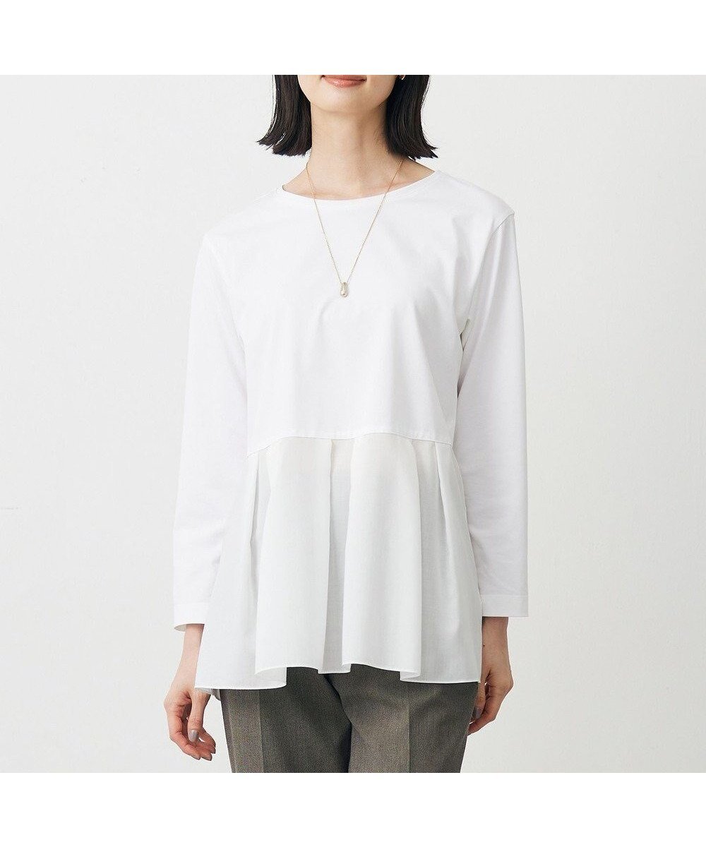 【ジェイ プレス/J.PRESS】の【WEB限定カラーあり】レイヤードジャージー フレア カットソー 人気、トレンドファッション・服の通販 founy(ファニー) 　ファッション　Fashion　レディースファッション　Fashion for Women　トップス・カットソー　Cut & Sew Tops　シャツ・ブラウス・オフィスカジュアル　Elegant Blouses & Button-Ups　ロングTシャツ・Tシャツ　Longline T-Shirts & Tees　カットソー・ベーシックTシャツ　Cut-and-Sewn Tops / Stretch Tees & Basics　カットソー　Cut and Sewn Top　ジャケット　Jacket, Outerwear　ストレッチ　Stretch, Stretchy Fabric　フレア　Flare, Flared　A/W・秋冬　Autumn/Winter　S/S・春夏　SS, Spring/Summer, Warm Season　夏　Summer　 other-1|ID: prp329100004636973 ipo3291000000033411567