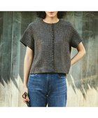 【23区/NIJYUSANKU】の【洗える】ツイーディーカラーミックス ハーフスリーブ ブラウス ブラウンチェック|ID:prp329100004637540