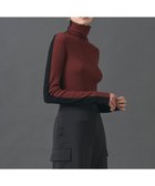 【アイシービー/iCB】の【8/12-9/23期間限定・完全受注生産】エクストラファインメリノニット タートルネックプルオーバー マホガニー×ブラック[前後配色]系|ID:prp329100004637552
