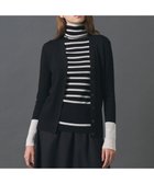 【アイシービー/iCB】の【8/12-9/23期間限定・完全受注生産】エクストラファインメリノニット Vネックカーディガン ブラック×オフホワイト[袖口配色]系|ID:prp329100004637556