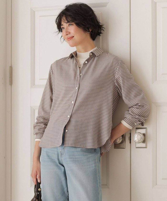 【ジェイ プレス/J.PRESS】のサイロチェック シャツ インテリア・キッズ・メンズ・レディースファッション・服の通販 founy(ファニー) https://founy.com/ ファッション Fashion レディースファッション Fashion for Women トップス・カットソー Cut & Sew Tops シャツ・ブラウス・オフィスカジュアル Elegant Blouses & Button-Ups インナー Innerwear ギャザー Gathered, Ruffled ジャケット Jacket, Outerwear チェック Check, Plaid, Tartan ドレープ Drape, Draping Fabric ベーシック Basic, Essential エレガント 上品 Elegant 秋 Autumn A/W・秋冬 Autumn/Winter |ID: prp329100004637624 ipo3291000000033819806