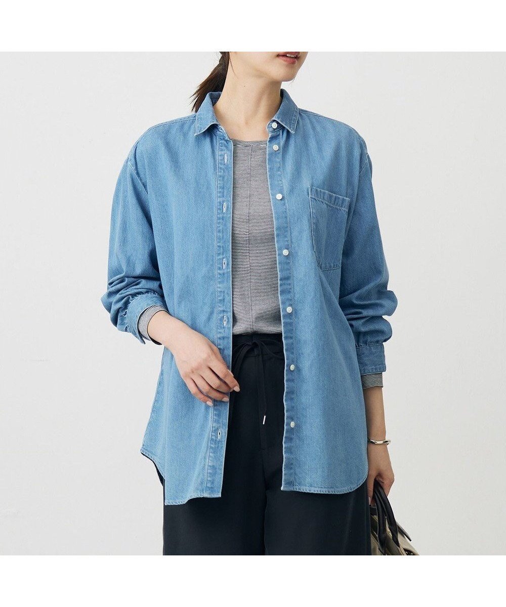 【ジェイ プレス/J.PRESS】のデニム シャツ インテリア・キッズ・メンズ・レディースファッション・服の通販 founy(ファニー) 　ファッション　Fashion　レディースファッション　Fashion for Women　トップス・カットソー　Cut & Sew Tops　シャツ・ブラウス・オフィスカジュアル　Elegant Blouses & Button-Ups　インディゴ　Indigo Denim　インナー　Innerwear　デニム　Denim, Jeans Material　ベーシック　Basic, Essential　夏　Summer　S/S・春夏　SS, Spring/Summer, Warm Season　A/W・秋冬　Autumn/Winter　羽織　Haori, Light Jacket　ブリーチ系|ID: prp329100004637627 ipo3291000000033420687