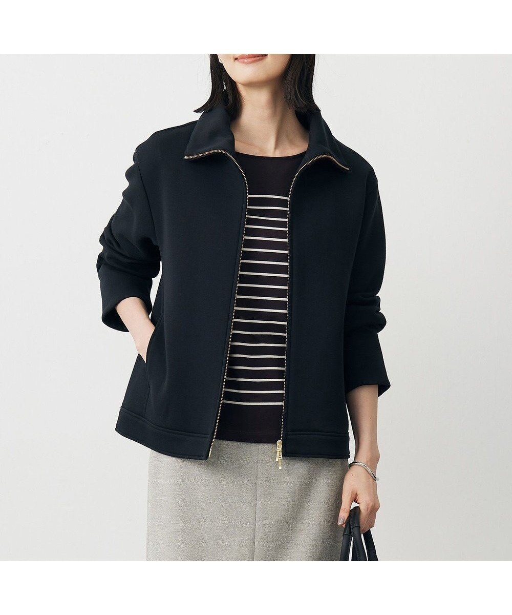 【ジェイ プレス/J.PRESS】の【WEB限定】ダンボールジャージー ハイネック ブルゾン インテリア・キッズ・メンズ・レディースファッション・服の通販 founy(ファニー) 　ファッション　Fashion　レディースファッション　Fashion for Women　アウター　Coat / Outerwear Collection　ブルゾンジャケット・スポーティアウター　Blouson Jackets　トップス・カットソー　Cut & Sew Tops　レディースパーカー・カジュアルフーディー　Casual Hoodies & Sweatshirts　インナー　Innerwear　ハイネック　High Neck, Mock Neck　パーカー　Hoodie, Parka　ブルゾン　Blouson, Bomber Jacket　A/W・秋冬　Autumn/Winter　エレガント 上品　Elegant　【WEB限定】ブラック系|ID: prp329100004637638 ipo3291000000033420791