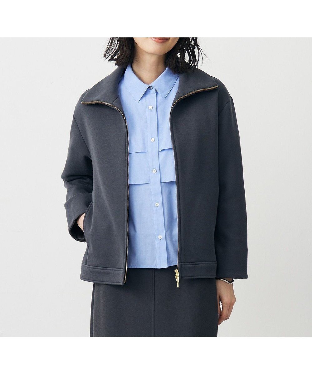 【ジェイ プレス/J.PRESS】の【WEB限定】ダンボールジャージー ハイネック ブルゾン インテリア・キッズ・メンズ・レディースファッション・服の通販 founy(ファニー) 　ファッション　Fashion　レディースファッション　Fashion for Women　アウター　Coat / Outerwear Collection　ブルゾンジャケット・スポーティアウター　Blouson Jackets　トップス・カットソー　Cut & Sew Tops　レディースパーカー・カジュアルフーディー　Casual Hoodies & Sweatshirts　インナー　Innerwear　ハイネック　High Neck, Mock Neck　パーカー　Hoodie, Parka　ブルゾン　Blouson, Bomber Jacket　A/W・秋冬　Autumn/Winter　エレガント 上品　Elegant　【WEB限定】スレート系|ID: prp329100004637638 ipo3291000000033420795