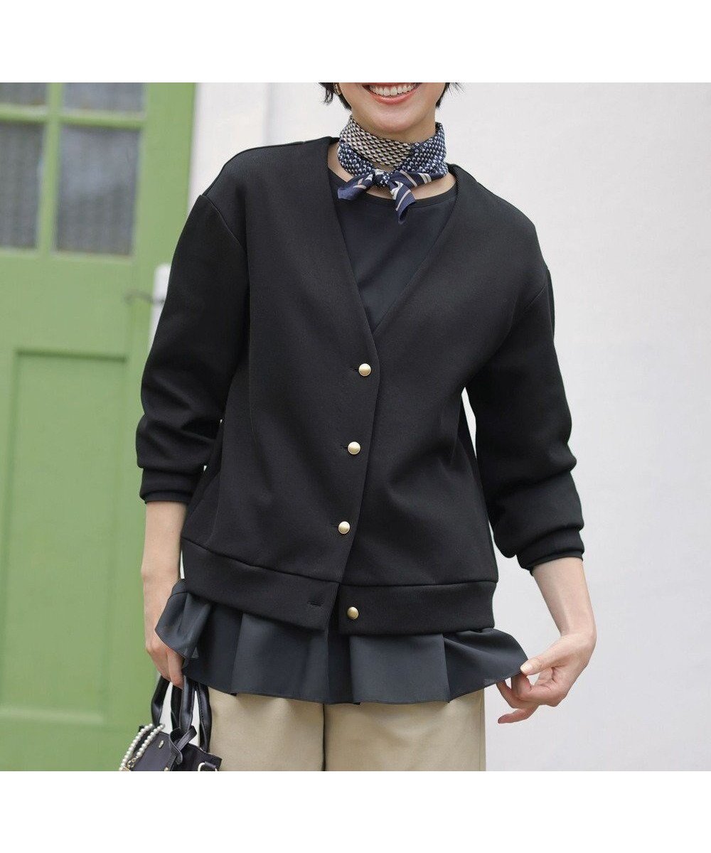 【ジェイ プレス/J.PRESS】の【洗える】ジャージー Vネック カーディガン 人気、トレンドファッション・服の通販 founy(ファニー) 　ファッション　Fashion　レディースファッション　Fashion for Women　トップス・カットソー　Cut & Sew Tops　カーディガン・羽織り　Layered Style Cardigans　Vネックトップス　V-Neck Tops / V-Cut Neckline Shirts　インナー　Innerwear　洗える　Machine Washable　カーディガン　Cardigan, Knitwear　タンブラー　Tumbler, Travel Mug　ダブル　Double, Double-Breasted　バランス　Balance, Style Balance　フェイス　Face, Facial Design　フラット　Flat, Flat Shoes　メタル　Metal, Metal Parts　A/W・秋冬　Autumn/Winter　エレガント 上品　Elegant　 other-1|ID: prp329100004637639 ipo3291000000033819823