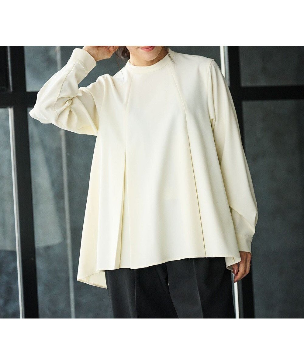 【ハッシュニュアンス/#Newans】の〈亀恭子さんコラボ〉パネルタックAラインブラウス 人気、トレンドファッション・服の通販 founy(ファニー) 　ファッション　Fashion　レディースファッション　Fashion for Women　トップス・カットソー　Cut & Sew Tops　シャツ・ブラウス・オフィスカジュアル　Elegant Blouses & Button-Ups　インナー　Innerwear　コラボ　Collaboration, Collab　シンプル　Simple, Minimal　ジャケット　Jacket, Outerwear　ストレッチ　Stretch, Stretchy Fabric　ハイネック　High Neck, Mock Neck　エレガント 上品　Elegant　夏　Summer　春　Spring　S/S・春夏　SS, Spring/Summer, Warm Season　 other-1|ID: prp329100004638361 ipo3291000000033429886