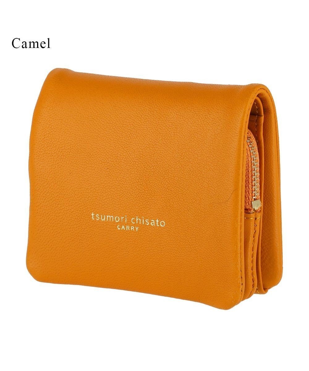 【ツモリチサト キャリー/tsumori chisato CARRY】のソフトラム 2つ折り財布 ミニ財布 インテリア・キッズ・メンズ・レディースファッション・服の通販 founy(ファニー) 　ファッション　Fashion　レディースファッション　Fashion for Women　ミニ財布・二つ折り財布　Wallets & Card Cases　シンプル　Simple, Minimal　ネコ　Cat, Feline Motif　ポケット　Pocket, Pocket Detail　財布　Wallet, Purse　キャメル|ID: prp329100004638364 ipo3291000000033710964