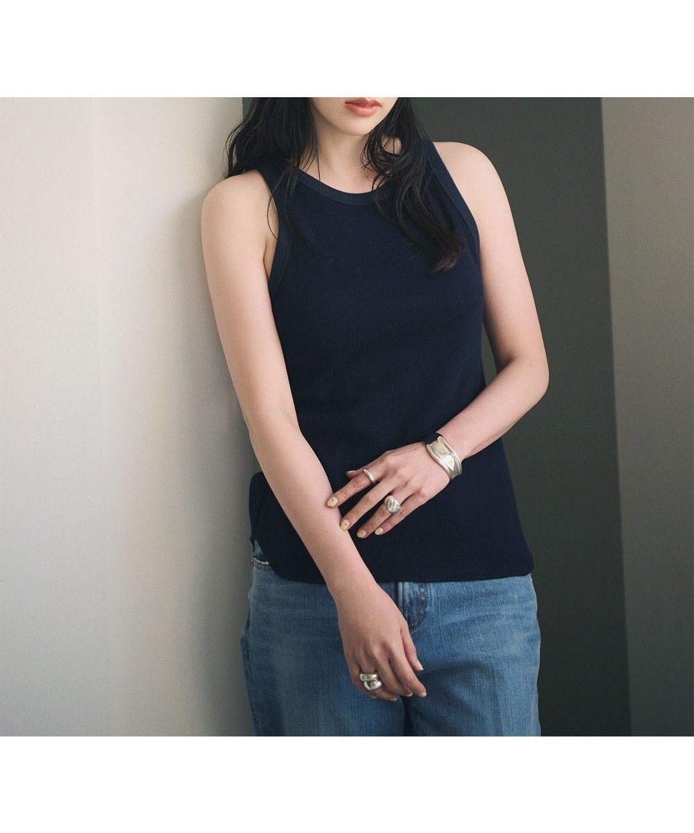 【ハッシュニュアンス/#Newans】の【洗える】アメスリタンクトップ インテリア・キッズ・メンズ・レディースファッション・服の通販 founy(ファニー) 　ファッション　Fashion　レディースファッション　Fashion for Women　トップス・カットソー　Cut & Sew Tops　2023年　2023　2023春夏・S/S　Spring/Summer 2023 SS23　インナー　Innerwear　タンク　Tank Top, Sleeveless Top　夏　Summer　春　Spring　S/S・春夏　SS, Spring/Summer, Warm Season　洗える　Machine Washable　ネイビー系|ID: prp329100004638455 ipo3291000000034424059