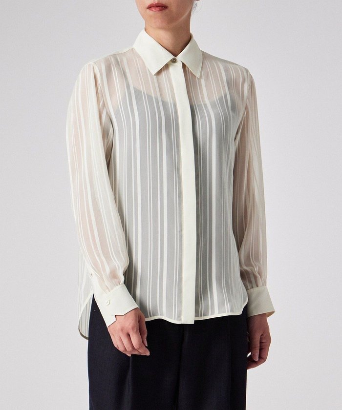 【ポール スミス/Paul Smith】のシアー ストライプ ブラウス インテリア・キッズ・メンズ・レディースファッション・服の通販 founy(ファニー) https://founy.com/ ファッション Fashion レディースファッション Fashion for Women トップス・カットソー Cut & Sew Tops シャツ・ブラウス・オフィスカジュアル Elegant Blouses & Button-Ups おすすめ Recommended / Our Picks カフス Cuff Design シアー Sheer, See-Through ジャケット Jacket, Outerwear ストライプ Stripe, Striped Pattern ベスト Vest, Waistcoat 夏 Summer S/S・春夏 SS, Spring/Summer, Warm Season 無地 Plain, Solid Color A/W・秋冬 Autumn/Winter |ID: prp329100004638514 ipo3291000000033861016