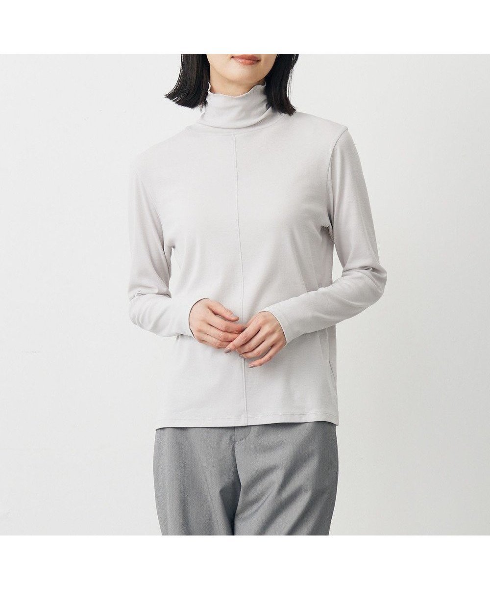 【ジェイ プレス/J.PRESS】の【洗える】タートルジャージー カットソー インテリア・キッズ・メンズ・レディースファッション・服の通販 founy(ファニー) 　ファッション　Fashion　レディースファッション　Fashion for Women　トップス・カットソー　Cut & Sew Tops　シャツ・ブラウス・オフィスカジュアル　Elegant Blouses & Button-Ups　ロングTシャツ・Tシャツ　Longline T-Shirts & Tees　カットソー・ベーシックTシャツ　Cut-and-Sewn Tops / Stretch Tees & Basics　洗える　Machine Washable　カットソー　Cut and Sewn Top　タートル　Turtleneck, Turtle Collar　バランス　Balance, Style Balance　ベーシック　Basic, Essential　A/W・秋冬　Autumn/Winter　S/S・春夏　SS, Spring/Summer, Warm Season　夏　Summer　エレガント 上品　Elegant　グレージュ系|ID: prp329100004638564 ipo3291000000033432380