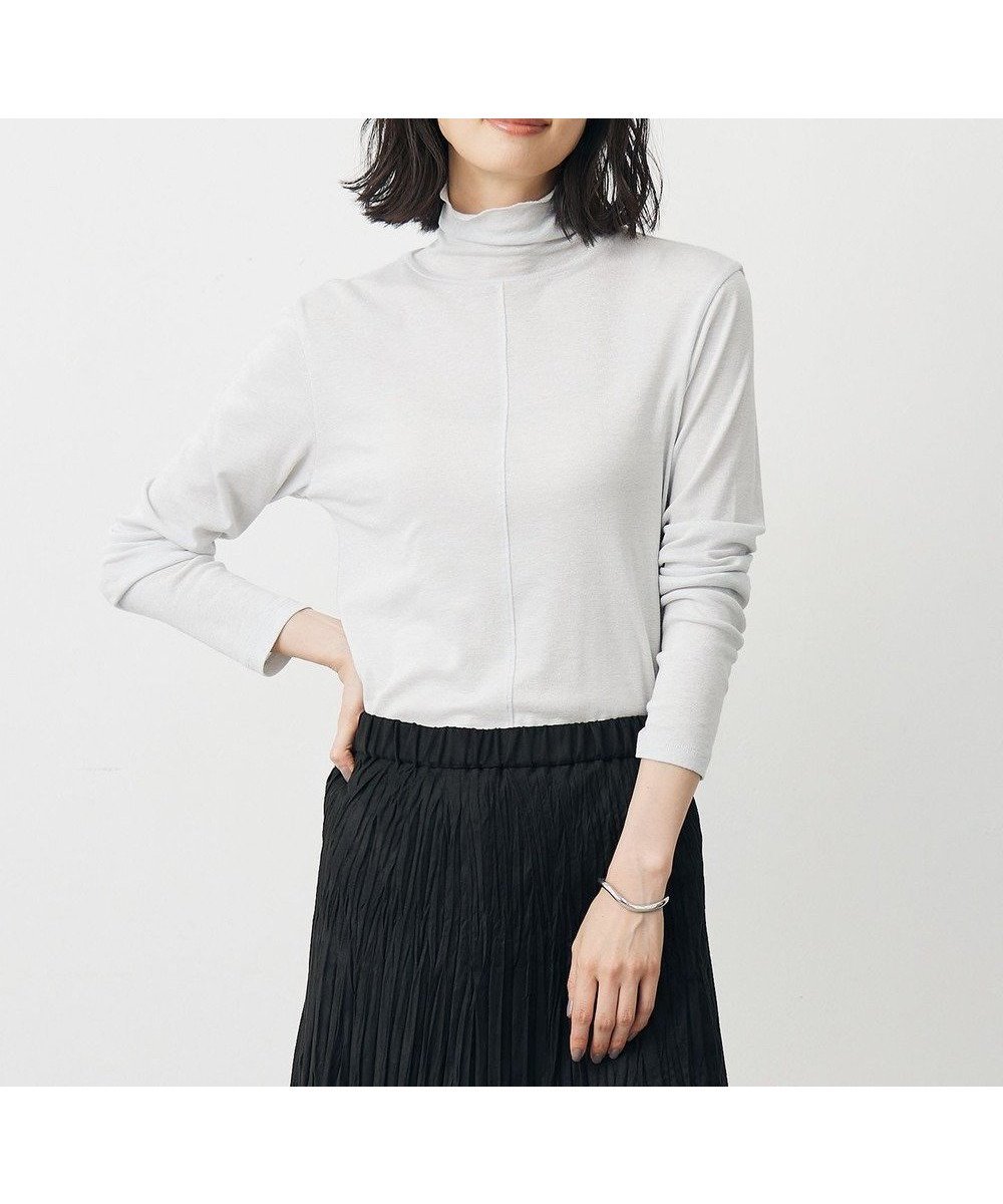 【ジェイ プレス/J.PRESS】の【洗える】タートルジャージー カットソー インテリア・キッズ・メンズ・レディースファッション・服の通販 founy(ファニー) 　ファッション　Fashion　レディースファッション　Fashion for Women　トップス・カットソー　Cut & Sew Tops　シャツ・ブラウス・オフィスカジュアル　Elegant Blouses & Button-Ups　ロングTシャツ・Tシャツ　Longline T-Shirts & Tees　カットソー・ベーシックTシャツ　Cut-and-Sewn Tops / Stretch Tees & Basics　洗える　Machine Washable　カットソー　Cut and Sewn Top　タートル　Turtleneck, Turtle Collar　バランス　Balance, Style Balance　ベーシック　Basic, Essential　A/W・秋冬　Autumn/Winter　S/S・春夏　SS, Spring/Summer, Warm Season　夏　Summer　エレガント 上品　Elegant　シルバーラメ系|ID: prp329100004638564 ipo3291000000033432385