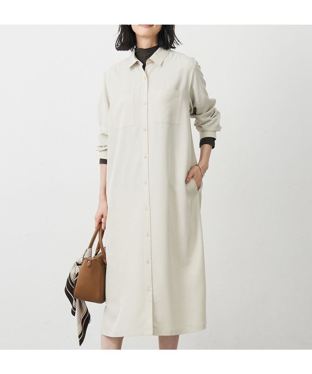 【ジェイ プレス/J.PRESS】の【洗える】ピーチポプリン ワンピース 人気、トレンドファッション・服の通販 founy(ファニー) 　ファッション　Fashion　レディースファッション　Fashion for Women　ワンピース　Dresses　洗える　Machine Washable　秋　Autumn　スリット　Slit, Slit Detail　タートル　Turtleneck, Turtle Collar　ドレープ　Drape, Draping Fabric　ピーチ　Peach, Soft Touch　ベーシック　Basic, Essential　羽織　Haori, Light Jacket　A/W・秋冬　Autumn/Winter　おすすめ　Recommended / Our Picks　 other-1|ID: prp329100004638580 ipo3291000000033432580