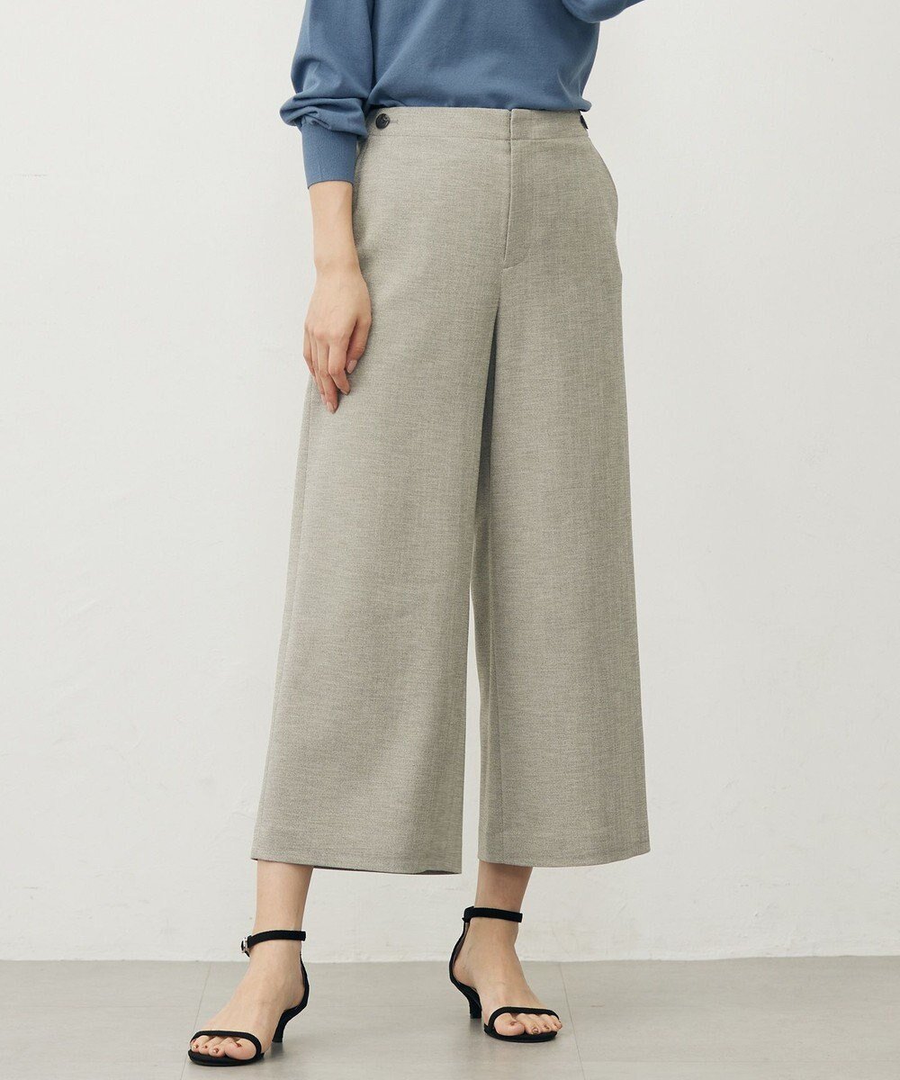 【ジェイ プレス/J.PRESS】の【洗える】Shineシャンブレーツイル クロップド パンツ 人気、トレンドファッション・服の通販 founy(ファニー) 　ファッション　Fashion　レディースファッション　Fashion for Women　パンツ　Pants & Trousers　くるぶし　Ankle-Length　カッティング　Cutting Detail　クロップド　Cropped, Short Length　シャンブレー　Chambray, Denim-Like Fabric　フロント　Front, Front Design　ワイド　Wide, Wide Fit　洗える　Machine Washable　秋　Autumn　A/W・秋冬　Autumn/Winter　 other-1|ID: prp329100004638585 ipo3291000000033432608