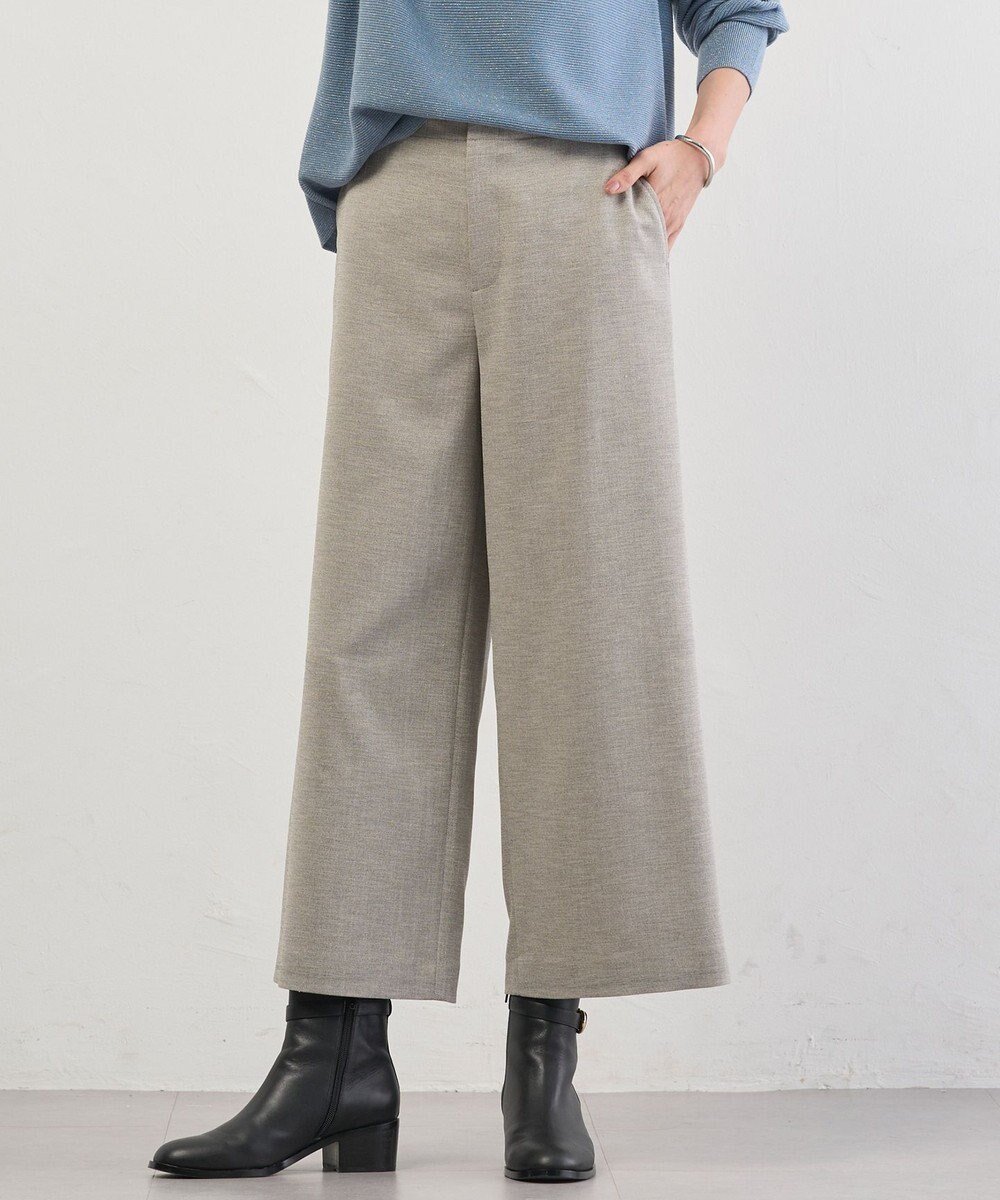 【ジェイ プレス/J.PRESS】のShineシャンブレーツイル クロップド パンツ インテリア・キッズ・メンズ・レディースファッション・服の通販 founy(ファニー) 　ファッション　Fashion　レディースファッション　Fashion for Women　パンツ　Pants & Trousers　くるぶし　Ankle-Length　カッティング　Cutting Detail　クロップド　Cropped, Short Length　シャンブレー　Chambray, Denim-Like Fabric　フロント　Front, Front Design　ワイド　Wide, Wide Fit　秋　Autumn　A/W・秋冬　Autumn/Winter　グレー系|ID: prp329100004638585 ipo3291000000034809638