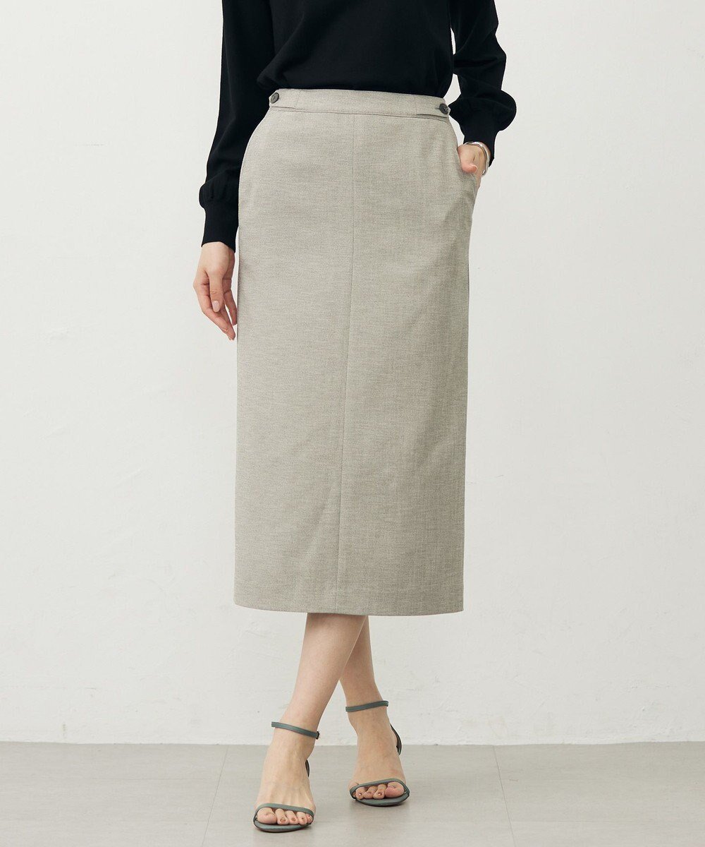 【ジェイ プレス/J.PRESS】のShineシャンブレーツイル スカート インテリア・キッズ・メンズ・レディースファッション・服の通販 founy(ファニー) 　ファッション　Fashion　レディースファッション　Fashion for Women　スカート　Skirts　シャンブレー　Chambray, Denim-Like Fabric　スリット　Slit, Slit Detail　バランス　Balance, Style Balance　秋　Autumn　A/W・秋冬　Autumn/Winter　グレー系|ID: prp329100004638588 ipo3291000000033432625