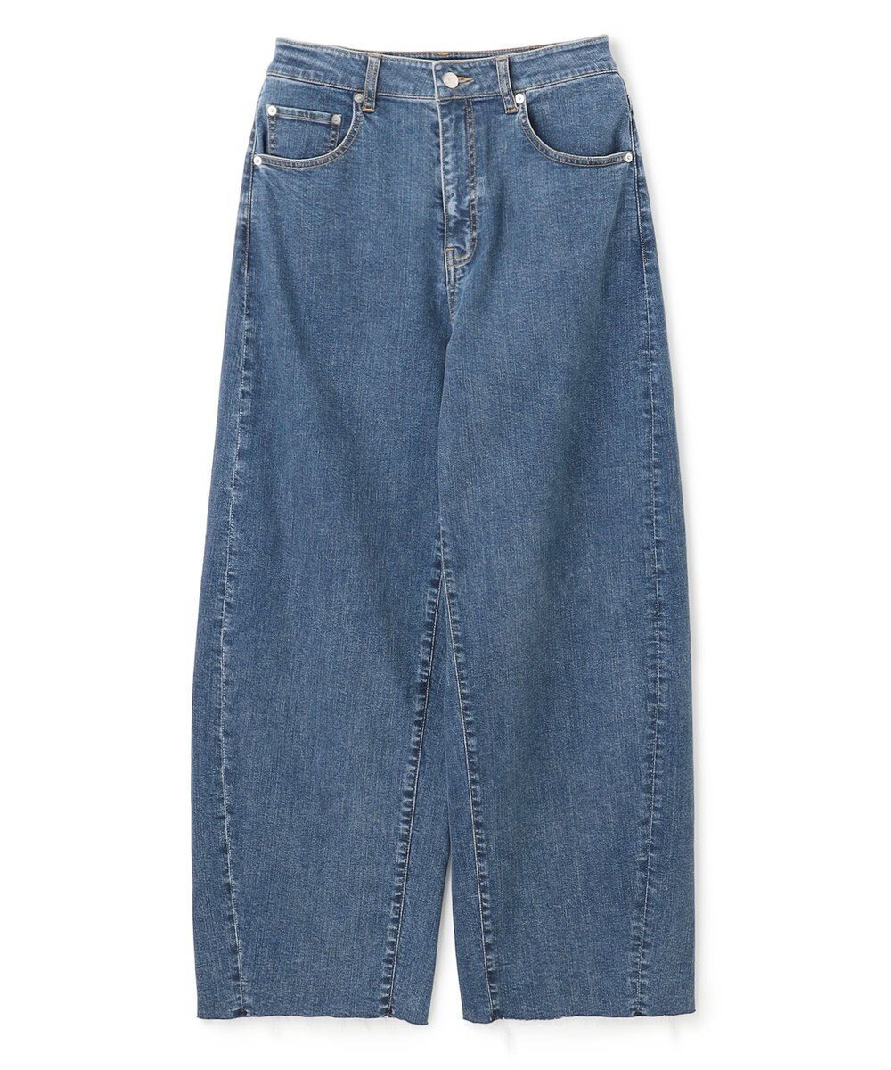 【アンフィーロ 自由区/UNFILO】の【UNFILO DENIM】撥水 バレルレッグデニム インテリア・キッズ・メンズ・レディースファッション・服の通販 founy(ファニー) 　ファッション　Fashion　レディースファッション　Fashion for Women　パンツ　Pants & Trousers　デニムパンツ・ジーンズ・美脚デニム　Denim Jeans & Pants　ウォッシュ　Washed Finish　軽量　Lightweight, Ultra Light　ショート　Short, Short Length　ストレッチ　Stretch, Stretchy Fabric　デニム　Denim, Jeans Material　フォルム　Silhouette, Form　A/W・秋冬　Autumn/Winter　S/S・春夏　SS, Spring/Summer, Warm Season　おすすめ　Recommended / Our Picks　夏　Summer　ミッドブルー|ID: prp329100004638593 ipo3291000000033432665