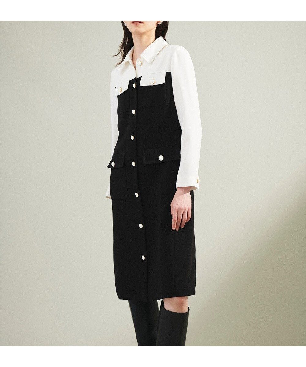 【グレース コンチネンタル/GRACE CONTINENTAL】のバイカラージャケットドレス インテリア・キッズ・メンズ・レディースファッション・服の通販 founy(ファニー) 　ファッション　Fashion　レディースファッション　Fashion for Women　アウター　Coat / Outerwear Collection　レディースジャケット・軽アウター　Jackets　ワンピース　Dresses　フォーマル・パーティードレス・結婚式用ドレス　Elegant & Casual Dresses　おすすめ　Recommended / Our Picks　クラシカル　Classical, Vintage-Inspired　ジャケット　Jacket, Outerwear　ストレッチ　Stretch, Stretchy Fabric　フロント　Front, Front Design　ポケット　Pocket, Pocket Detail　A/W・秋冬　Autumn/Winter　ブラック|ID: prp329100004639272 ipo3291000000033440377