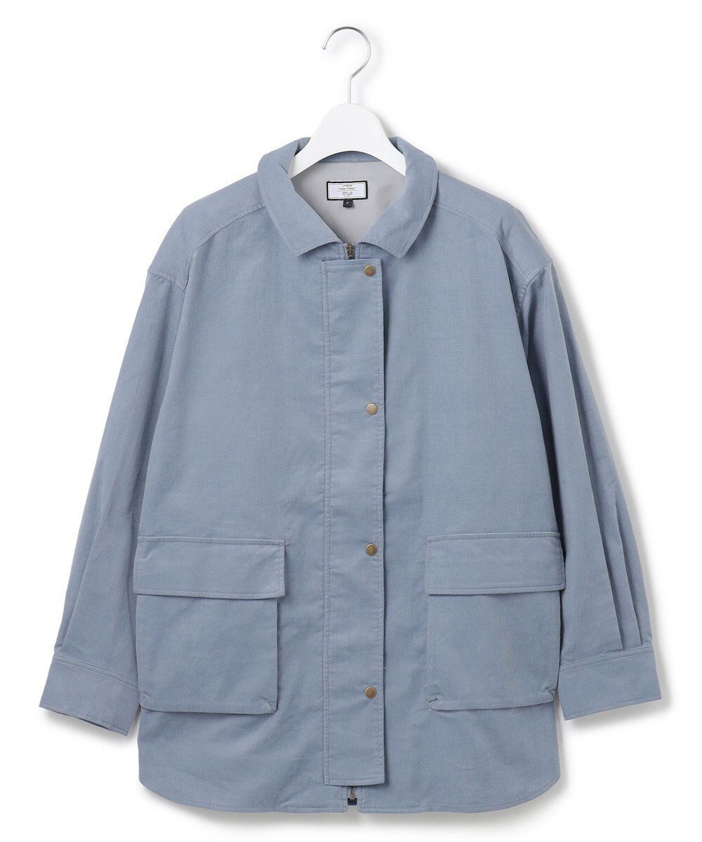 【ジェイプレスヨークストリート/J.PRESS YORK STREET】の【WOMEN】コーデュロイ シャツブルゾン インテリア・キッズ・メンズ・レディースファッション・服の通販 founy(ファニー) 　ファッション　Fashion　レディースファッション　Fashion for Women　アウター　Coat / Outerwear Collection　レディースジャケット・軽アウター　Jackets　ブルゾンジャケット・スポーティアウター　Blouson Jackets　カーディガン　Cardigan, Knitwear　コーデュロイ　Corduroy, Cord Fabric　ジップ　Zip, Zipper　ジャケット　Jacket, Outerwear　ブルゾン　Blouson, Bomber Jacket　ポケット　Pocket, Pocket Detail　A/W・秋冬　Autumn/Winter　ダルブルー系|ID: prp329100004639289 ipo3291000000033667307