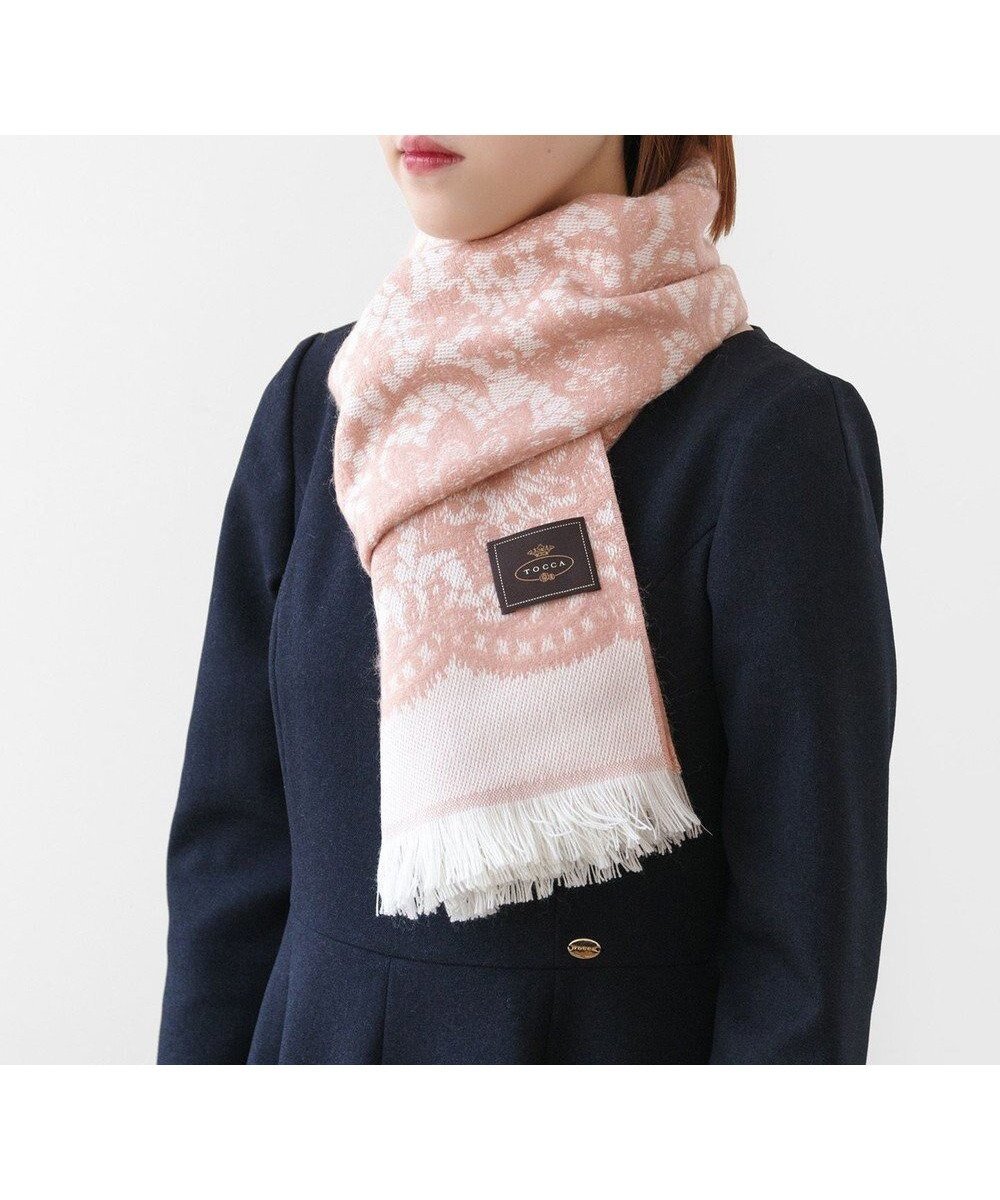 【トッカ/TOCCA】の【フランス製】LACE JAQUARD STOLE ストール インテリア・キッズ・メンズ・レディースファッション・服の通販 founy(ファニー) ファッション Fashion レディースファッション Fashion for Women ストール Soft & Warm Scarves マフラー・スヌード / 冬小物の定番 Scarves & Mufflers 冬 Winter / This Winter アクリル Acrylic Material エレガント 上品 Elegant ストール Stole, Wrap スヌード Snood, Infinity Scarf フェミニン Feminine, Girly フランス France, French フリンジ Fringe, Tassel マフラー Scarf, Muffler レース Lace, Lace Fabric ロマンティック Romantic, Feminine Style A/W・秋冬 Autumn/Winter ピンク系|ID: prp329100004639312 ipo3291000000033441854