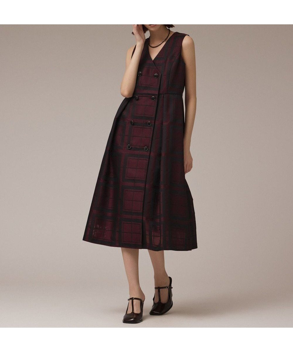 【グレース コンチネンタル/GRACE CONTINENTAL】のシャドーチェックワンピース インテリア・キッズ・メンズ・レディースファッション・服の通販 founy(ファニー) ファッション Fashion レディースファッション Fashion for Women ワンピース Dresses シャドー Shadow, Subtle Pattern チェック Check, Plaid, Tartan フィット Fit, Slim Fit フレア Flare, Flared ボックス Boxy, Box Shape 夏 Summer 春 Spring S/S・春夏 SS, Spring/Summer, Warm Season 秋 Autumn ボルドー|ID: prp329100004639335 ipo3291000000033442051