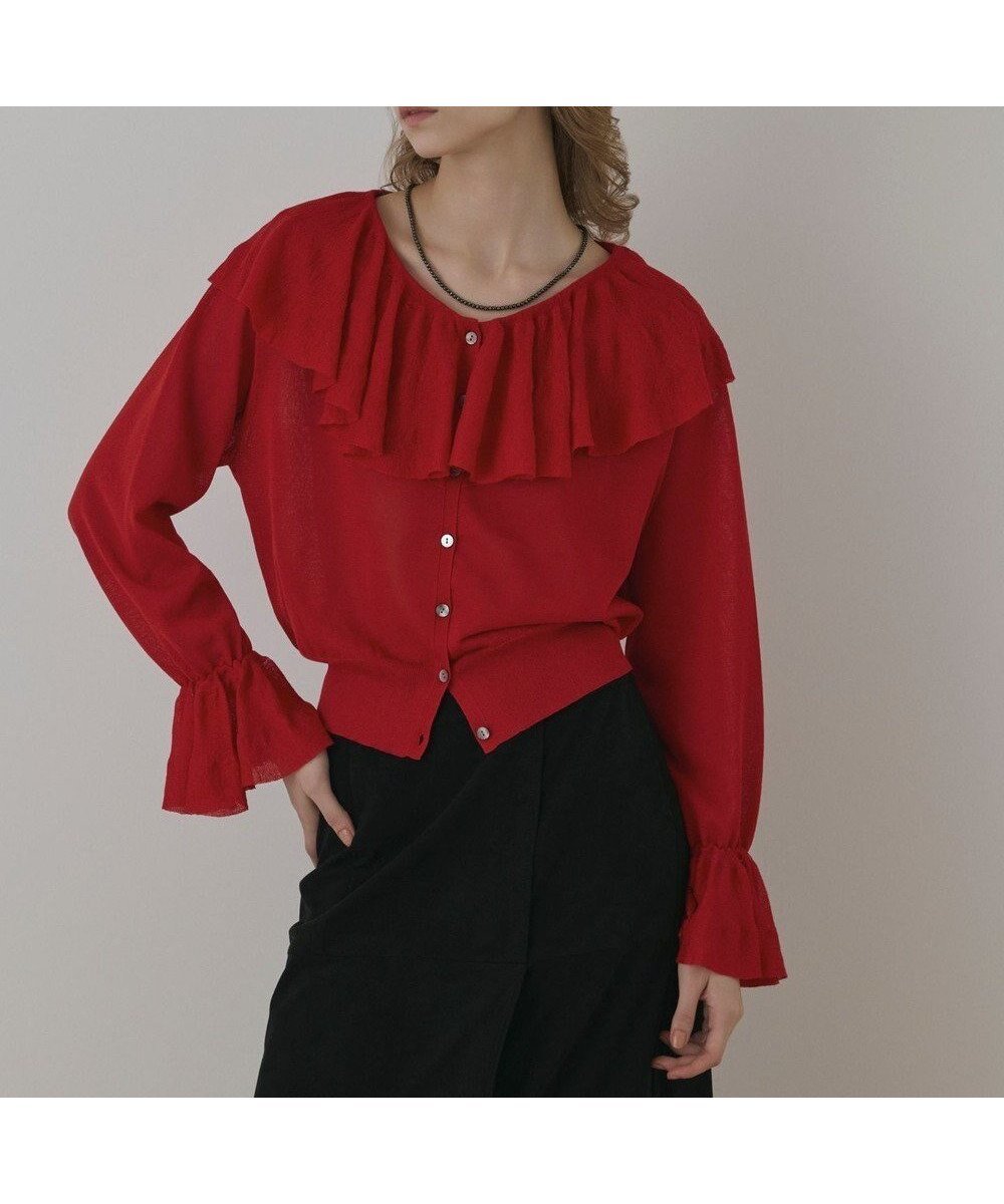 【グレース コンチネンタル/GRACE CONTINENTAL】のフリルニットカーディガン 人気、トレンドファッション・服の通販 founy(ファニー) ファッション Fashion レディースファッション Fashion for Women トップス・カットソー Cut & Sew Tops ニット Knit Tops & Sweaters カーディガン・羽織り Layered Style Cardigans カーディガン Cardigan, Knitwear シアー Sheer, See-Through スリーブ Sleeve, Long Sleeve / Short Sleeve フリル Frill, Ruffle エレガント 上品 Elegant A/W・秋冬 Autumn/Winter other-1|ID: prp329100004639349 ipo3291000000034275377