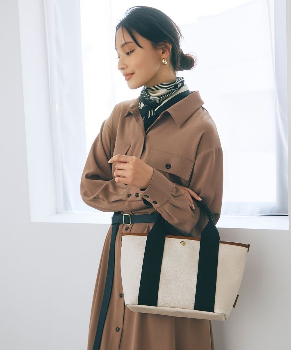 【トプカピ/TOPKAPI】の【Breath TOPKAPI】SCOTCH GRAIN スコッチグレイン シンプル トートバッグ インテリア・キッズ・メンズ・レディースファッション・服の通販 founy(ファニー) 　ファッション　Fashion　レディースファッション　Fashion for Women　バッグ　Bags　シンプル　Simple, Minimal　トリミング　Trimming, Decorative Edge　人気　Popular, Best Seller　ポケット　Pocket, Pocket Detail　メタル　Metal, Metal Parts　クリーム|ID: prp329100004639381 ipo3291000000035839881