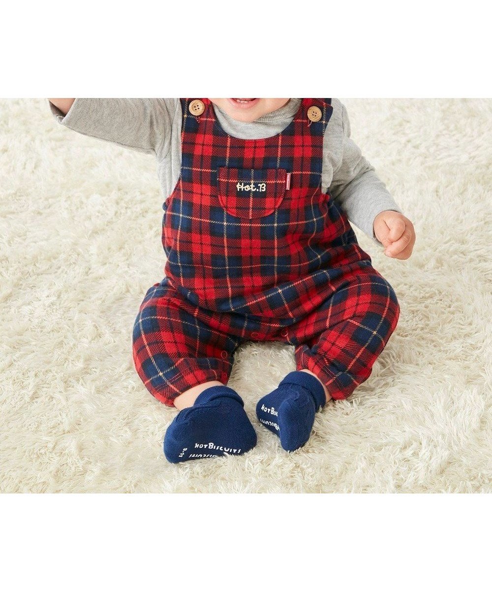 【ミキハウスホットビスケッツ/MIKI HOUSE HOT BISCUITS / KIDS】の【70-90cm】 チェック柄 オーバーオール 人気、トレンドファッション・服の通販 founy(ファニー) 　ファッション　Fashion　キッズファッション　Fashion for Kids　おすすめ　Recommended / Our Picks　インナー　Innerwear　サロペット　Overalls, Salopette　チェック　Check, Plaid, Tartan　エレガント 上品　Elegant　吸水　Absorbent, Quick-Dry　A/W・秋冬　Autumn/Winter　 other-1|ID: prp329100004640958 ipo3291000000033463111