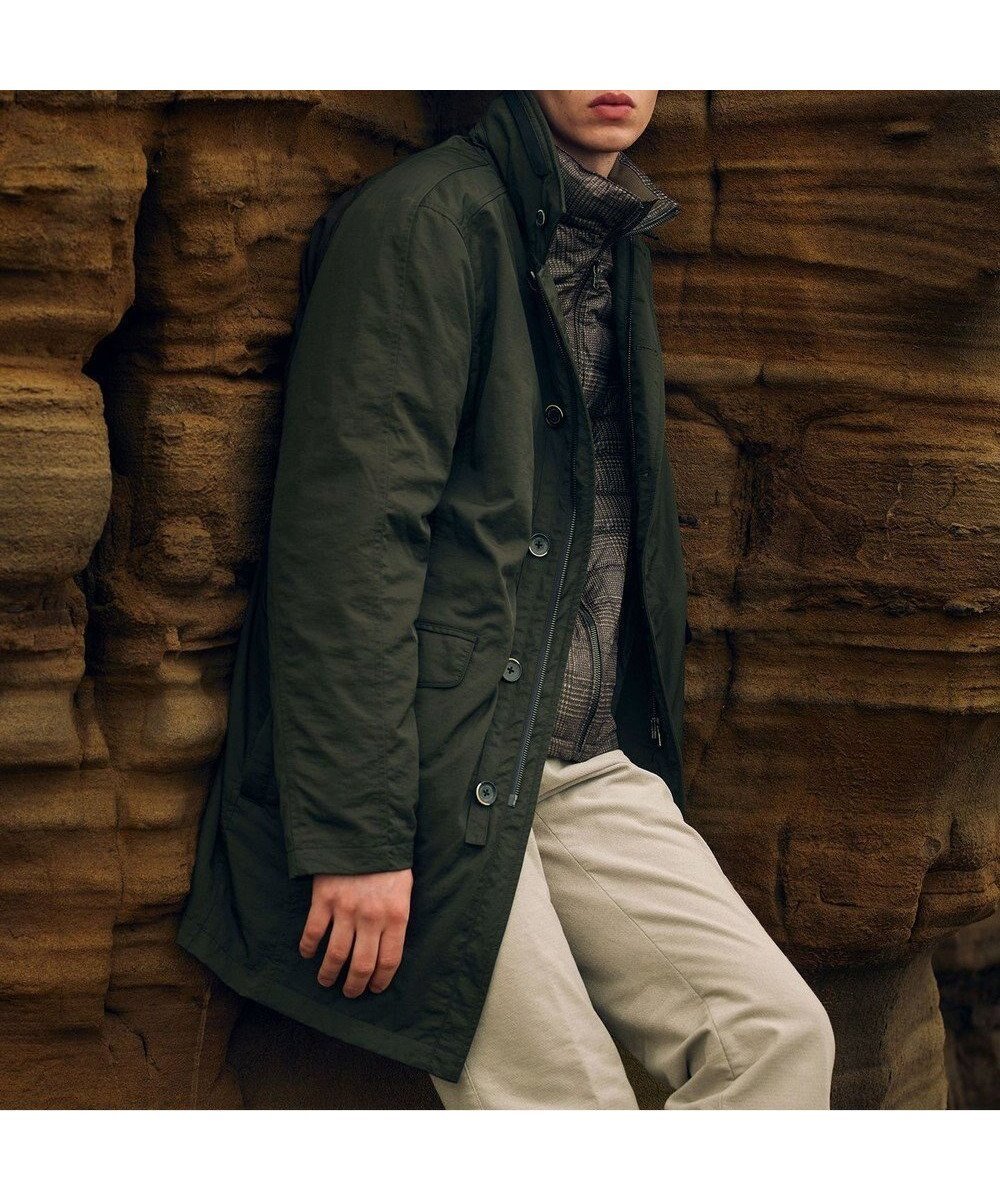 【ジョセフ アブード/JOSEPH ABBOUD / MEN】の【3WAY/撥水/INフード/ダウンライナー付】3ハイカウントツイル×パウダータフタ ダウン コート インテリア・キッズ・メンズ・レディースファッション・服の通販 founy(ファニー) 　ファッション　Fashion　メンズファッション　Fashion for Men　アウター　Men's Coats Outerwear　ダウンジャケット / 軽量ダウン　Down Jackets & Coats　軽量　Lightweight, Ultra Light　ジャケット　Jacket, Outerwear　タフタ　Taffeta, Structured Fabric　ダウン　Down, Puffer　チェック　Check, Plaid, Tartan　ツイル　Twist, Twisted Detail　パウダー　Powder, Soft Tone　パターン　Pattern, Design Print　ブルゾン　Blouson, Bomber Jacket　プリント　Print, Printed Pattern　ポケット　Pocket, Pocket Detail　ライナー　Liner, Inner Layer　A/W・秋冬　Autumn/Winter　ダークブラウン系|ID: prp329100004640962 ipo3291000000033463183