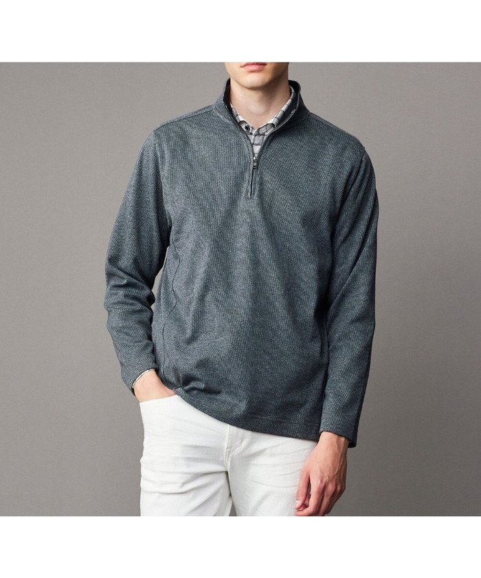 【ジョセフ アブード/JOSEPH ABBOUD / MEN】の【保温性/軽量り/ジャパンファブリック】ストライプジャカードジップ プルオーバー インテリア・キッズ・メンズ・レディースファッション・服の通販 founy(ファニー) https://founy.com/ ファッション Fashion メンズファッション Fashion for Men トップス・カットソー Cut & Sew Tops メンズシャツ Shirts カットソー Cut and Sewn Top ジャカード／ジャガード Jacquard, Woven Pattern ストライプ Stripe, Striped Pattern ハイネック High Neck, Mock Neck エレガント 上品 Elegant 冬 Winter / This Winter A/W・秋冬 Autumn/Winter |ID: prp329100004640971 ipo3291000000033463342