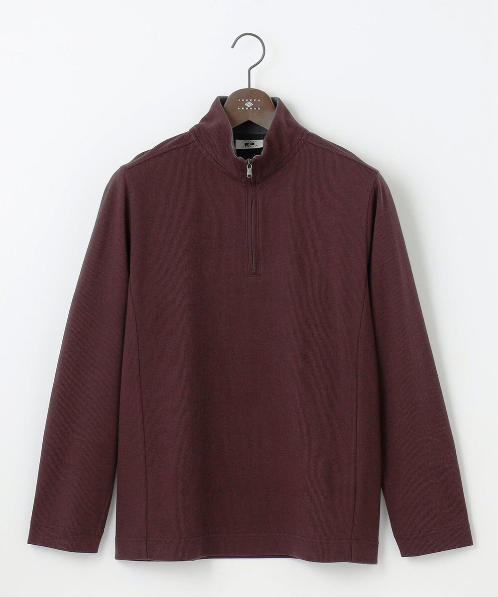 【ジョセフ アブード/JOSEPH ABBOUD / MEN】の【保温性/軽量り/ジャパンファブリック】ストライプジャカードジップ プルオーバー インテリア・キッズ・メンズ・レディースファッション・服の通販 founy(ファニー) 　ファッション　Fashion　メンズファッション　Fashion for Men　トップス・カットソー　Cut & Sew Tops　メンズシャツ　Shirts　カットソー　Cut and Sewn Top　ジャカード／ジャガード　Jacquard, Woven Pattern　ストライプ　Stripe, Striped Pattern　ハイネック　High Neck, Mock Neck　エレガント 上品　Elegant　冬　Winter / This Winter　A/W・秋冬　Autumn/Winter　ワイン系1|ID: prp329100004640971 ipo3291000000033463344