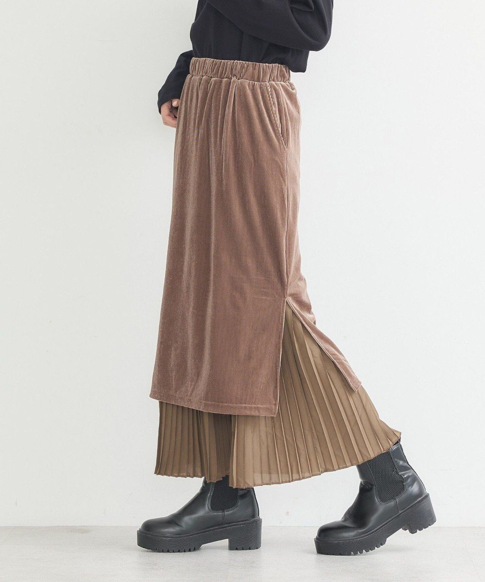 【アースミュージックアンドエコロジー/earth music&ecology】のベロアプリーツスカート インテリア・キッズ・メンズ・レディースファッション・服の通販 founy(ファニー) 　ファッション　Fashion　レディースファッション　Fashion for Women　スカート　Skirts　プリーツスカート / 上品フェミニンスタイル　Pleated Skirts　おすすめ　Recommended / Our Picks　コーデュロイ　Corduroy, Cord Fabric　シンプル　Simple, Minimal　フェミニン　Feminine, Girly　プリーツ　Pleats, Pleated　ベロア　Velour, Soft Velvet　ポケット　Pocket, Pocket Detail　A/W・秋冬　Autumn/Winter　Camel|ID: prp329100004641096 ipo3291000000033660863