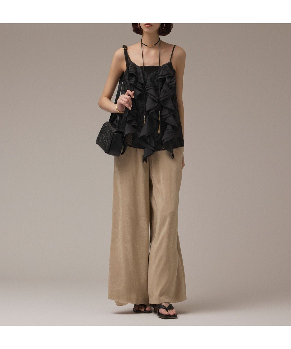 【グレース コンチネンタル/GRACE CONTINENTAL】のエンブロイダリーキャミブラウス インテリア・キッズ・メンズ・レディースファッション・服の通販 founy(ファニー) 　ファッション　Fashion　レディースファッション　Fashion for Women　トップス・カットソー　Cut & Sew Tops　キャミソール&ノースリーブ　Camisoles & Sleeveless Tops　シャツ・ブラウス・オフィスカジュアル　Elegant Blouses & Button-Ups　シアー　Sheer, See-Through　フリル　Frill, Ruffle　マーメイド　Mermaid, Fishtail Silhouette　メッシュ　Mesh, Net Fabric　夏　Summer　春　Spring　S/S・春夏　SS, Spring/Summer, Warm Season　ブラック|ID: prp329100004641166 ipo3291000000033467741