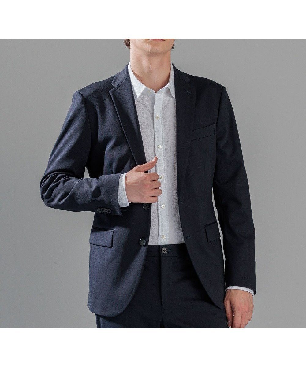 【ジョゼフ オム/JOSEPH HOMME / MEN】のコンプレッションジャージー ジャケット インテリア・キッズ・メンズ・レディースファッション・服の通販 founy(ファニー) 　ファッション　Fashion　メンズファッション　Fashion for Men　アウター　Men's Coats Outerwear　テーラードジャケット　Tailored Jackets & Blazers　シェイプ　Shape, Slim Fit　シャンブレー　Chambray, Denim-Like Fabric　ジャケット　Jacket, Outerwear　スラックス　Slacks, Dress Pants　セットアップ　Set-Up, Coordinated Outfit　センター　Center, Center Line　フラップ　Flap, Flap Pocket　ベーシック　Basic, Essential　ポケット　Pocket, Pocket Detail　A/W・秋冬　Autumn/Winter　夏　Summer　エレガント 上品　Elegant　ネイビー系|ID: prp329100004641658 ipo3291000000033474588