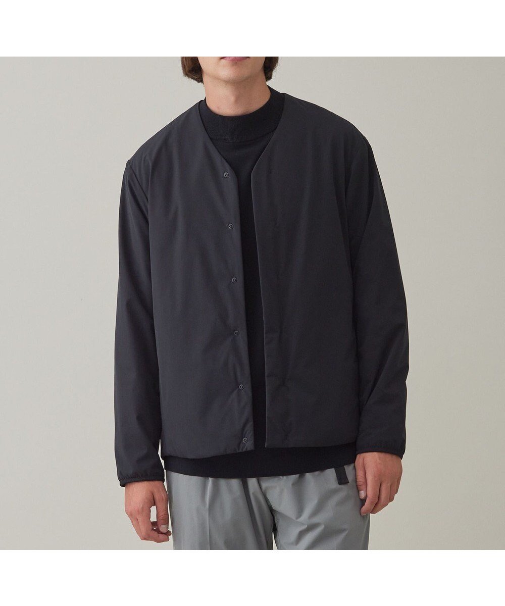 【アンフィーロ/UNFILO / MEN】のFINE MOVE+ ノーカラージャケット 23年秋冬商品 インテリア・キッズ・メンズ・レディースファッション・服の通販 founy(ファニー) 　ファッション　Fashion　メンズファッション　Fashion for Men　アウター　Men's Coats Outerwear　アウトドア　Outdoor Clothing　軽量　Lightweight, Ultra Light　ジャケット　Jacket, Outerwear　ストレッチ　Stretch, Stretchy Fabric　パターン　Pattern, Design Print　フィット　Fit, Slim Fit　メッシュ　Mesh, Net Fabric　A/W・秋冬　Autumn/Winter　ブラック|ID: prp329100004641661 ipo3291000000033474617