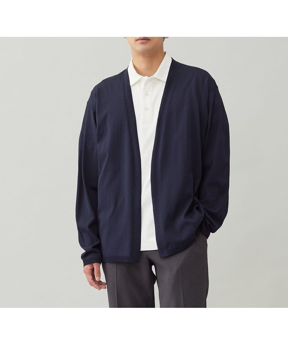 【アンフィーロ/UNFILO / MEN】の【抗菌防臭/アンチピリング/UVケア】アラエルエアリーシアーカーデ インテリア・キッズ・メンズ・レディースファッション・服の通販 founy(ファニー) 　ファッション　Fashion　メンズファッション　Fashion for Men　トップス・カットソー　Cut & Sew Tops　カーディガン / 羽織り　Cardigans　ウォッシャブル　Machine Washable　カーディガン　Cardigan, Knitwear　抗菌　Antibacterial, Bacteria-Resistant　シアー　Sheer, See-Through　スラックス　Slacks, Dress Pants　デニム　Denim, Jeans Material　羽織　Haori, Light Jacket　A/W・秋冬　Autumn/Winter　S/S・春夏　SS, Spring/Summer, Warm Season　おすすめ　Recommended / Our Picks　夏　Summer　ビジネス 仕事 通勤　Business / Work / Commuting　ネイビー|ID: prp329100004641665 ipo3291000000033474702