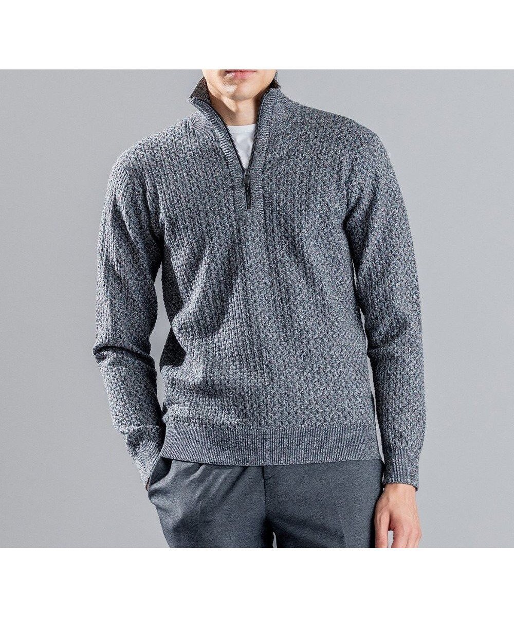【ジョゼフ オム/JOSEPH HOMME / MEN】の【WEB限定】ヴィスコースリンクス ハーフジップニット インテリア・キッズ・メンズ・レディースファッション・服の通販 founy(ファニー) 　ファッション　Fashion　メンズファッション　Fashion for Men　トップス・カットソー　Cut & Sew Tops　ニット・セーター / 定番トップス　Knit Tops & Sweaters　クラシック　Classic, Timeless Style　シンプル　Simple, Minimal　スタンド　Stand Collar, Upright Stand　セーター　Sweater, Knitwear　タートルネック　Turtleneck, High Neck　フィット　Fit, Slim Fit　レギュラー　Regular, Standard Fit　ロング　Long, Long-Length　A/W・秋冬　Autumn/Winter　ライトグレー系|ID: prp329100004641670 ipo3291000000033474755
