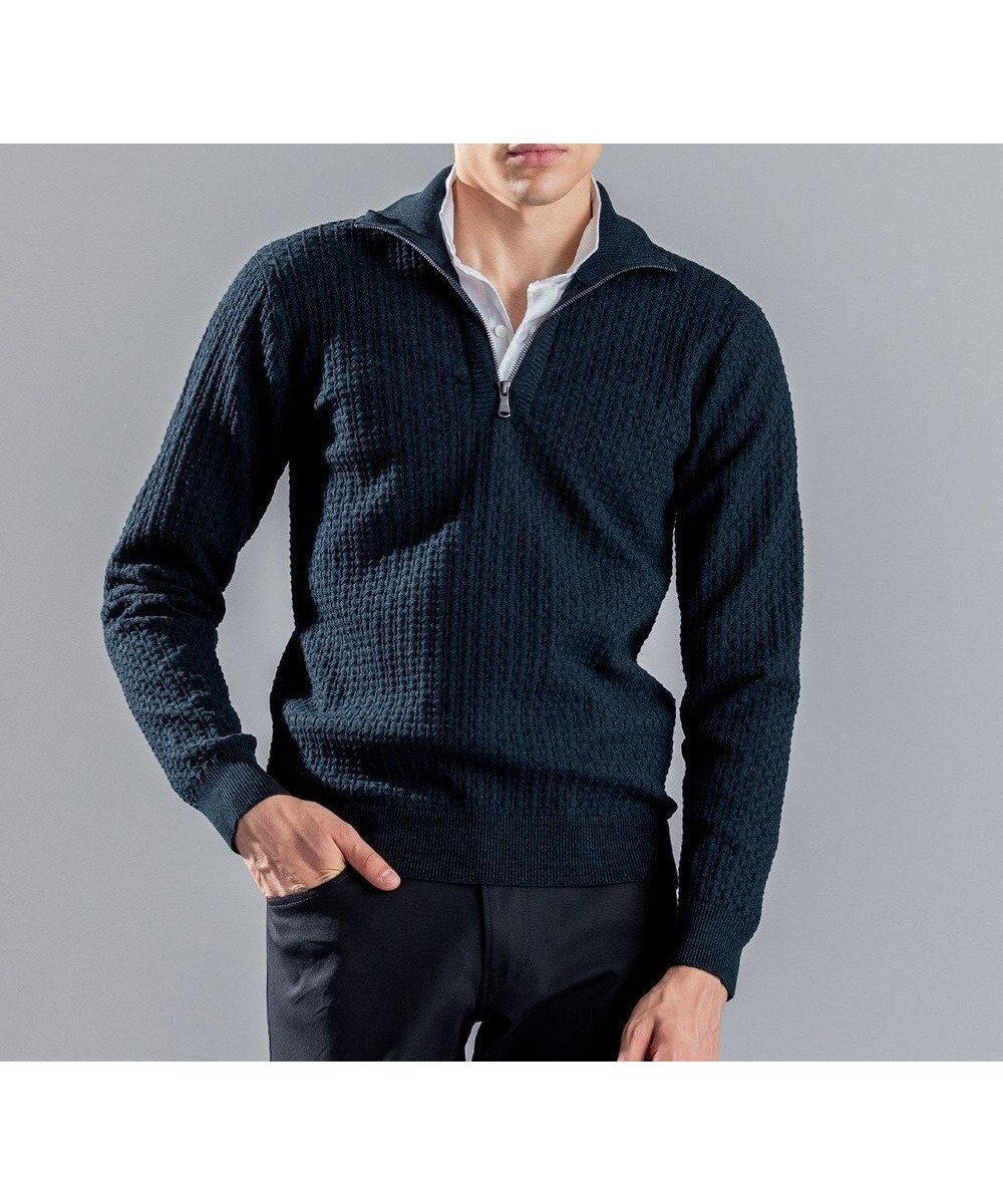 【ジョゼフ オム/JOSEPH HOMME / MEN】の【WEB限定】ヴィスコースリンクス ハーフジップニット インテリア・キッズ・メンズ・レディースファッション・服の通販 founy(ファニー) 　ファッション　Fashion　メンズファッション　Fashion for Men　トップス・カットソー　Cut & Sew Tops　ニット・セーター / 定番トップス　Knit Tops & Sweaters　クラシック　Classic, Timeless Style　シンプル　Simple, Minimal　スタンド　Stand Collar, Upright Stand　セーター　Sweater, Knitwear　タートルネック　Turtleneck, High Neck　フィット　Fit, Slim Fit　レギュラー　Regular, Standard Fit　ロング　Long, Long-Length　A/W・秋冬　Autumn/Winter　ピーコックグリーン系|ID: prp329100004641670 ipo3291000000033640251