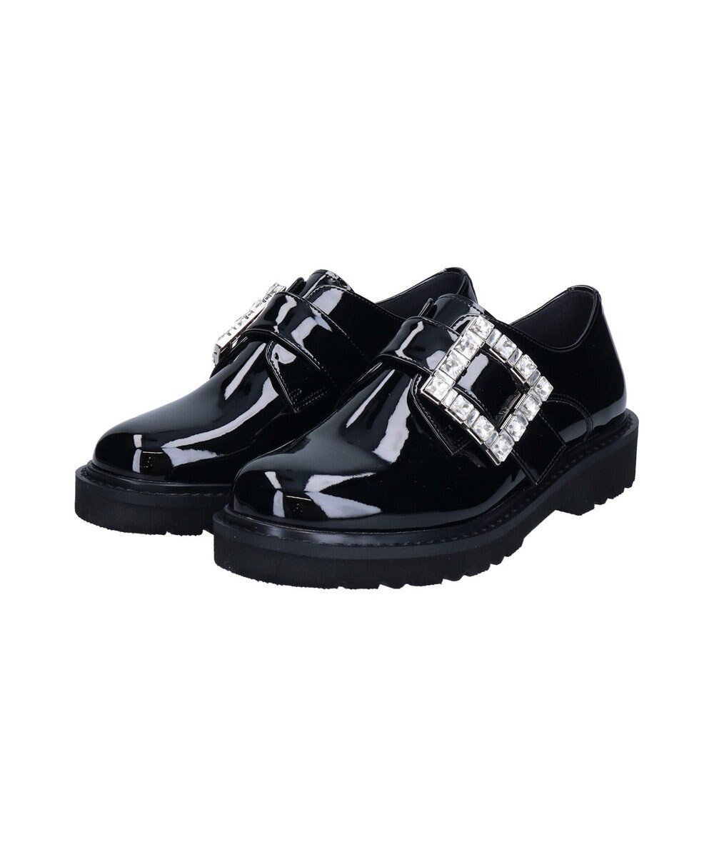 【ブリジット バーキン/Bridget Birkin】の【Bridget Birkin】スクエアサイドビジューローファー インテリア・キッズ・メンズ・レディースファッション・服の通販 founy(ファニー) 　ファッション　Fashion　レディースファッション　Fashion for Women　クッション　Cushion, Throw Pillow　軽量　Lightweight, Ultra Light　シューズ　Shoes, Footwear　ソックス　Socks, Hosiery　ドレス　Dress, One-Piece　ラバー　Rubber, Rubber Sole　A/W・秋冬　Autumn/Winter　新作・新入荷　New Arrivals / New In　おすすめ　Recommended / Our Picks　エレガント 上品　Elegant　ビジネス 仕事 通勤　Business / Work / Commuting　ブラックエナメル|ID: prp329100004642259 ipo3291000000033483270