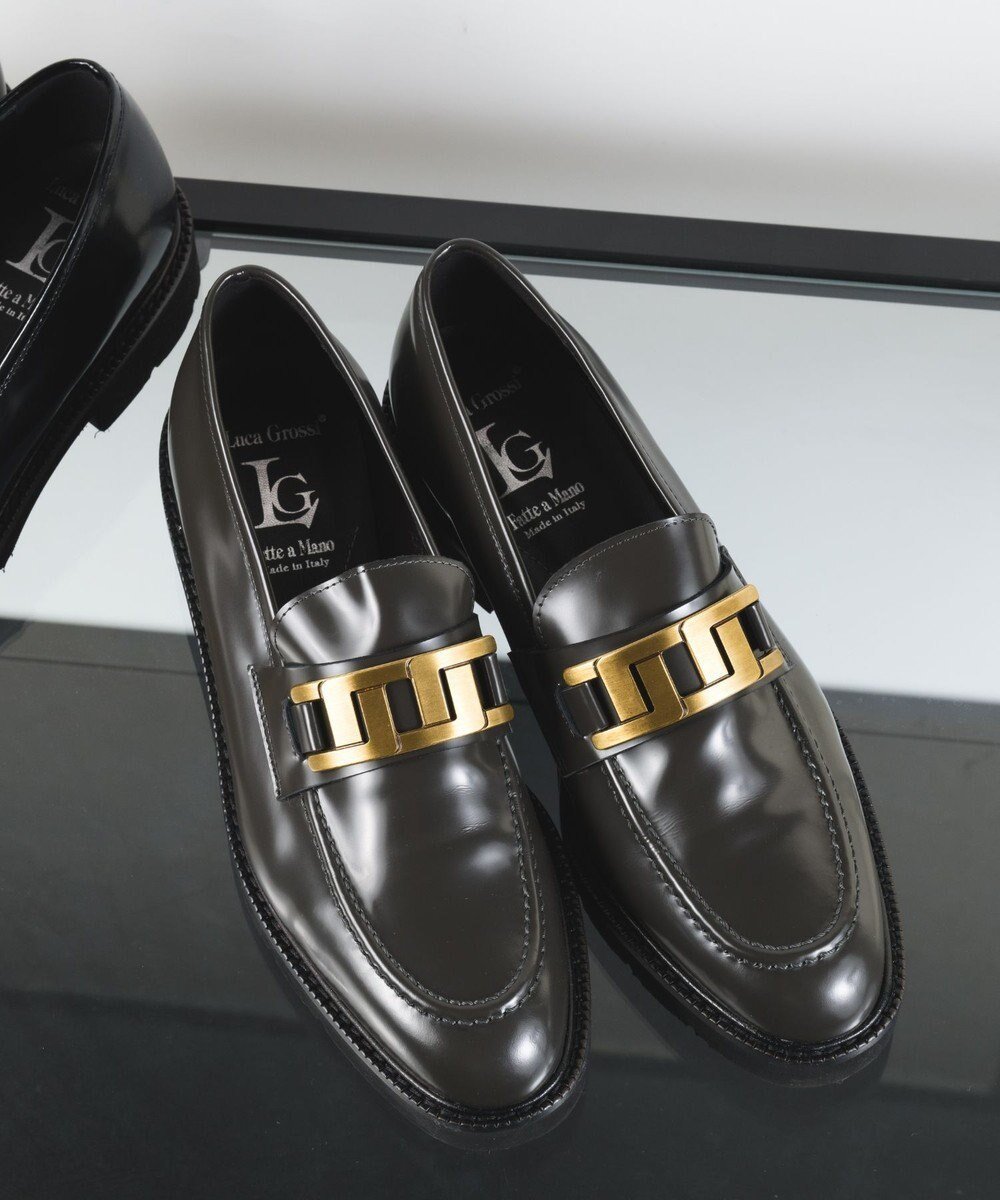 【ボントレ/BONTRE】の【LucaGrossi/ルカグロッシ】厚底幾何学ビットローファー/K072M TAL-UA インテリア・キッズ・メンズ・レディースファッション・服の通販 founy(ファニー) 　ファッション　Fashion　レディースファッション　Fashion for Women　イタリア　Italy　厚底　Platform Shoes　軽量　Lightweight, Ultra Light　シューズ　Shoes, Footwear　チェーン　Chain, Chain Strap　人気　Popular, Best Seller　フィット　Fit, Slim Fit　メタル　Metal, Metal Parts　A/W・秋冬　Autumn/Winter　S/S・春夏　SS, Spring/Summer, Warm Season　新作・新入荷　New Arrivals / New In　夏　Summer　エレガント 上品　Elegant　グレー|ID: prp329100004642276 ipo3291000000033483356