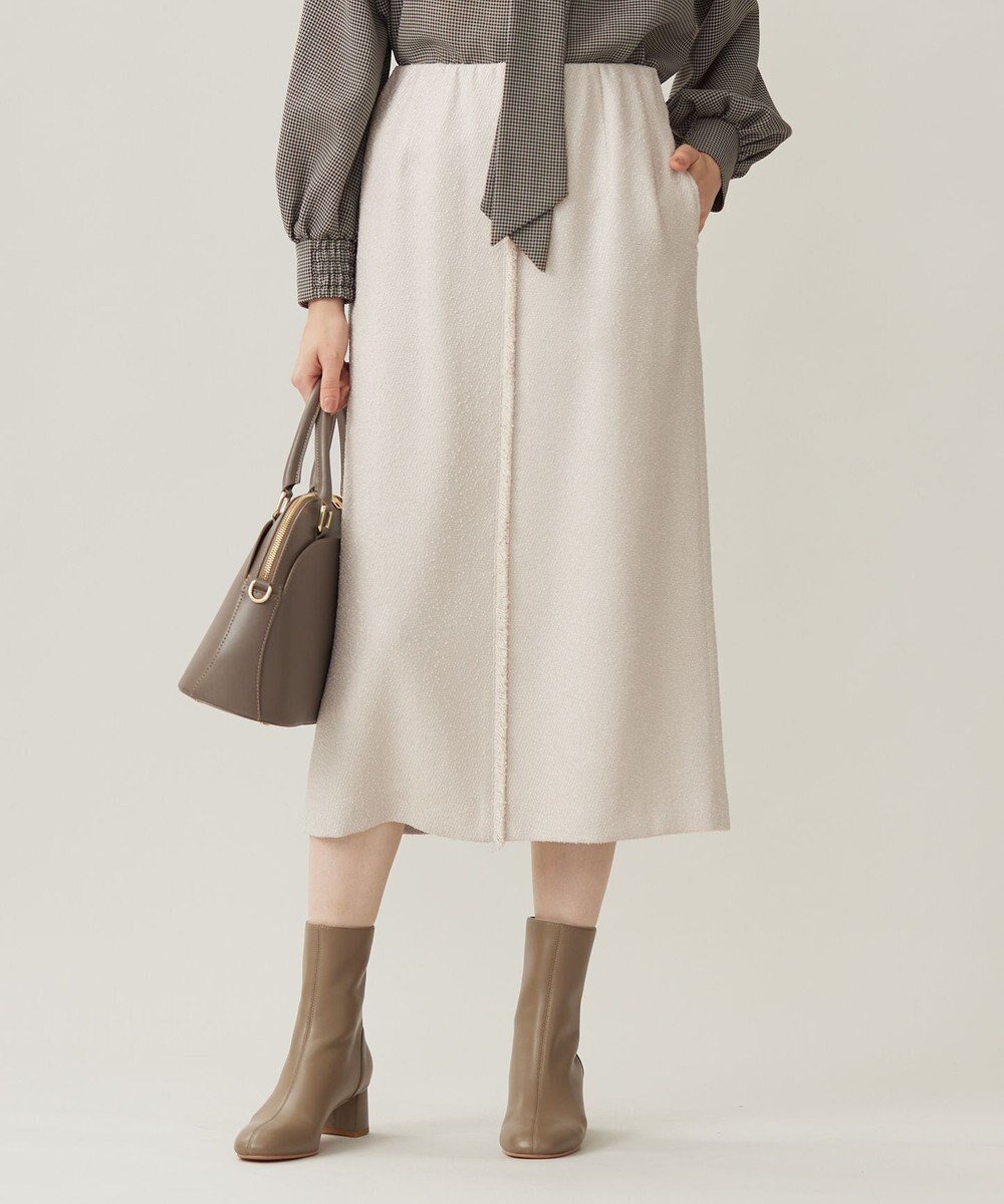 【自由区/JIYU-KU】のブライトリングツイードストレート スカート 人気、トレンドファッション・服の通販 founy(ファニー) 　ファッション　Fashion　レディースファッション　Fashion for Women　スカート　Skirts　シンプル　Simple, Minimal　ストレート　Straight, Straight Cut　ツイード　Twill, Twill Weave　フリンジ　Fringe, Tassel　フロント　Front, Front Design　ループ　Loop, Loop Knit　エレガント 上品　Elegant　A/W・秋冬　Autumn/Winter　 other-1|ID: prp329100004642617 ipo3291000000033677197