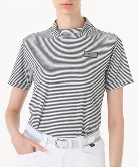 【ゼロハリバートン/ZERO HALLIBURTON】のメランジ ボーダー モックネックTシャツ 82835 W4S4a レディースゴルフ 人気、トレンドファッション・服の通販 founy(ファニー) ファッション Fashion レディースファッション Fashion for Women トップス・カットソー Cut & Sew Tops シャツ・ブラウス・オフィスカジュアル Elegant Blouses & Button-Ups ロングTシャツ・Tシャツ Longline T-Shirts & Tees カットソー・ベーシックTシャツ Cut-and-Sewn Tops / Stretch Tees & Basics カットソー Cut and Sewn Top ゴルフ Golf シンプル Simple, Minimal フェイクレザー Faux Leather, PU Leather ボーダー Border, Stripe メランジ Melange, Mixed Yarn モックネック Mock Neck, Short Turtleneck エレガント 上品 Elegant 再入荷 Restock / Back in Stock 夏 Summer 春 Spring S/S・春夏 SS, Spring/Summer, Warm Season |ID:prp329100004642633