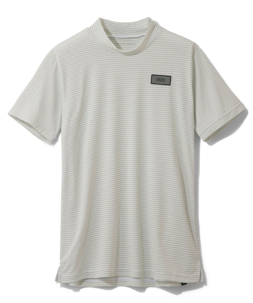【ゼロハリバートン/ZERO HALLIBURTON】のメランジ ボーダー モックネックTシャツ 82835 W4S4a レディースゴルフ インテリア・キッズ・メンズ・レディースファッション・服の通販 founy(ファニー) 　ファッション　Fashion　レディースファッション　Fashion for Women　トップス・カットソー　Cut & Sew Tops　シャツ・ブラウス・オフィスカジュアル　Elegant Blouses & Button-Ups　ロングTシャツ・Tシャツ　Longline T-Shirts & Tees　カットソー・ベーシックTシャツ　Cut-and-Sewn Tops / Stretch Tees & Basics　カットソー　Cut and Sewn Top　ゴルフ　Golf　シンプル　Simple, Minimal　フェイクレザー　Faux Leather, PU Leather　ボーダー　Border, Stripe　メランジ　Melange, Mixed Yarn　モックネック　Mock Neck, Short Turtleneck　エレガント 上品　Elegant　再入荷　Restock / Back in Stock　夏　Summer　春　Spring　S/S・春夏　SS, Spring/Summer, Warm Season　シルバーグレー杢|ID: prp329100004642633 ipo3291000000033488452