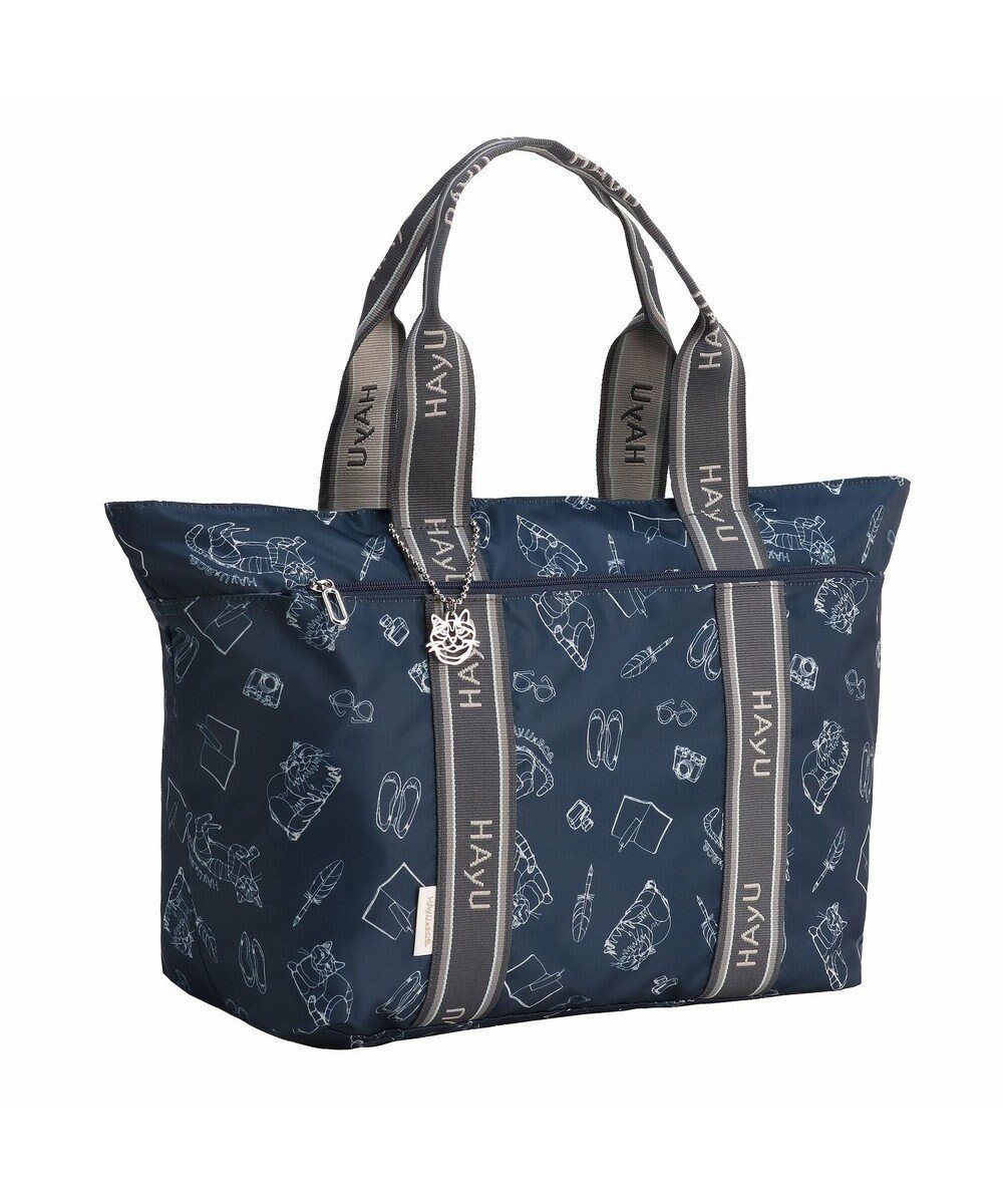 【エースバッグズアンドラゲッジ/ACE BAGS & LUGGAGE】のHAyU × ace. フォールディング 折り畳みトートバッグ 猫柄 30L 17862 インテリア・キッズ・メンズ・レディースファッション・服の通販 founy(ファニー) ファッション Fashion レディースファッション Fashion for Women バッグ Bags コラボ Collaboration, Collab シンプル Simple, Minimal セットアップ Set-Up, Coordinated Outfit トラベル Travel, Travel Gear ネコ Cat, Feline Motif 猫 Cat, Kitty フロント Front, Front Design ポケット Pocket, Pocket Detail ポーチ Pouch, Small Case メッシュ Mesh, Net Fabric 無地 Plain, Solid Color リュック Backpack, Rucksack ワイヤー Wire, Wired Bra ワンポイント One Point, Statement Accent 再入荷 Restock / Back in Stock 旅行 Travel スーツケース キャリーケース Suitcase / Carry Case ギフト プレゼント Gift / Present ネイビー柄|ID: prp329100004642968 ipo3291000000033492531