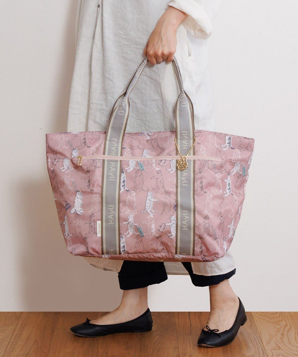 【エースバッグズアンドラゲッジ/ACE BAGS & LUGGAGE】のHAyU × ace. フォールディング 折り畳みトートバッグ 猫柄 30L 17862 インテリア・キッズ・メンズ・レディースファッション・服の通販 founy(ファニー) ファッション Fashion レディースファッション Fashion for Women バッグ Bags コラボ Collaboration, Collab シンプル Simple, Minimal セットアップ Set-Up, Coordinated Outfit トラベル Travel, Travel Gear ネコ Cat, Feline Motif 猫 Cat, Kitty フロント Front, Front Design ポケット Pocket, Pocket Detail ポーチ Pouch, Small Case メッシュ Mesh, Net Fabric 無地 Plain, Solid Color リュック Backpack, Rucksack ワイヤー Wire, Wired Bra ワンポイント One Point, Statement Accent 再入荷 Restock / Back in Stock 旅行 Travel スーツケース キャリーケース Suitcase / Carry Case ギフト プレゼント Gift / Present ピンク柄|ID: prp329100004642968 ipo3291000000033492536