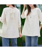 【ティアクラッセ/Tiaclasse】の【洗える】フラワーJQ袖シフォンチュニック アイボリー|ID: prp329100004643016 ipo3291000000033492957