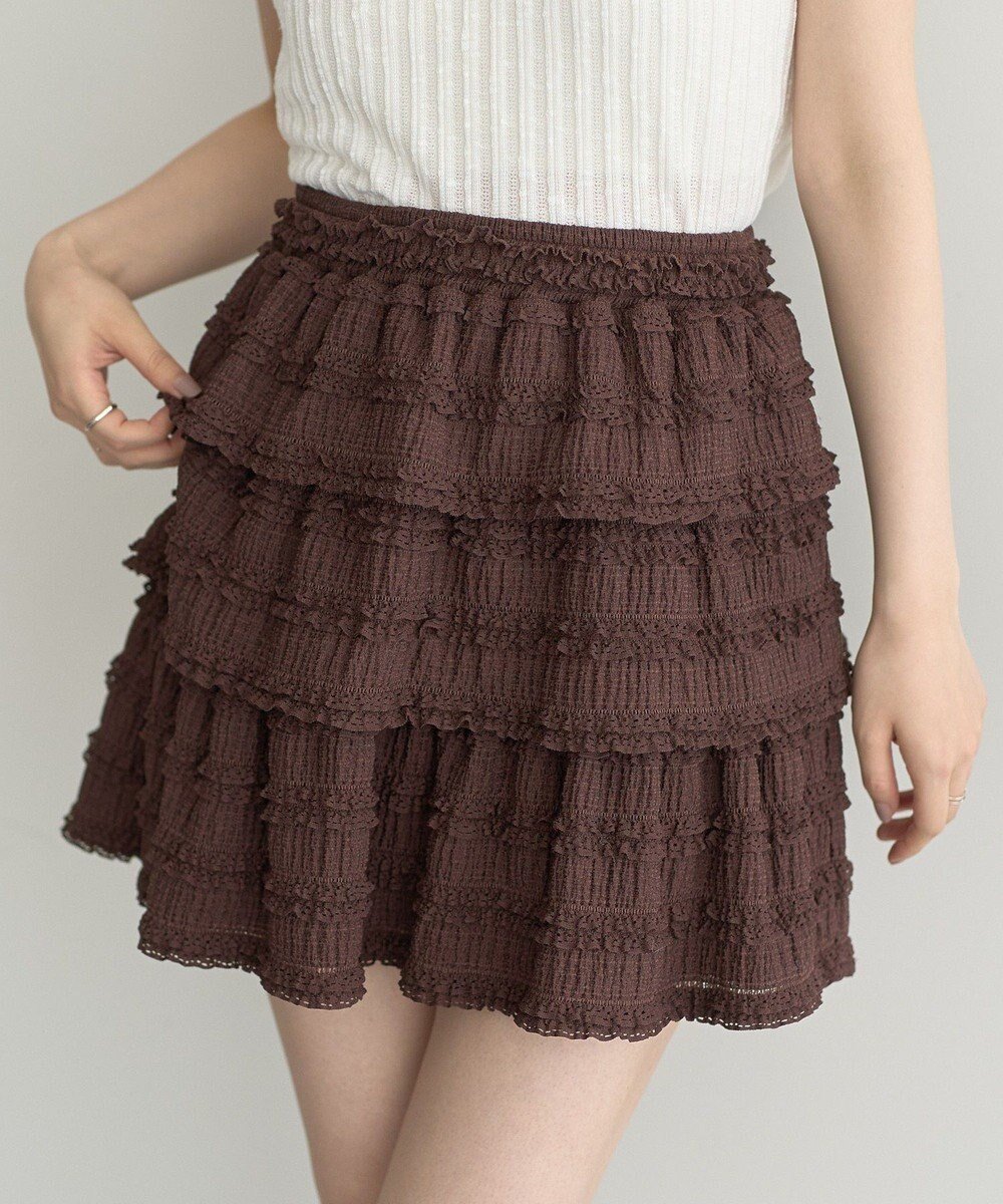 【アースミュージックアンドエコロジー/earth music&ecology】の【2WAY】フリフリミニスカート 人気、トレンドファッション・服の通販 founy(ファニー) 　ファッション　Fashion　レディースファッション　Fashion for Women　スカート　Skirts　ミニスカート　Mini Skirts　カットソー　Cut and Sewn Top　ティアード　Tiered, Tiered Style　ビスチェ　Bustier, Corset Top　フェミニン　Feminine, Girly　フリル　Frill, Ruffle　ポケット　Pocket, Pocket Detail　ミニスカート　Mini Skirt, Short Skirt　レース　Lace, Lace Fabric　A/W・秋冬　Autumn/Winter　 other-1|ID: prp329100004643044 ipo3291000000033493180