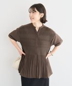 【グリーンパークス/Green Parks】のマジョリカプリーツスキッパーブラウス Brown|ID: prp329100004643046 ipo3291000000033493193