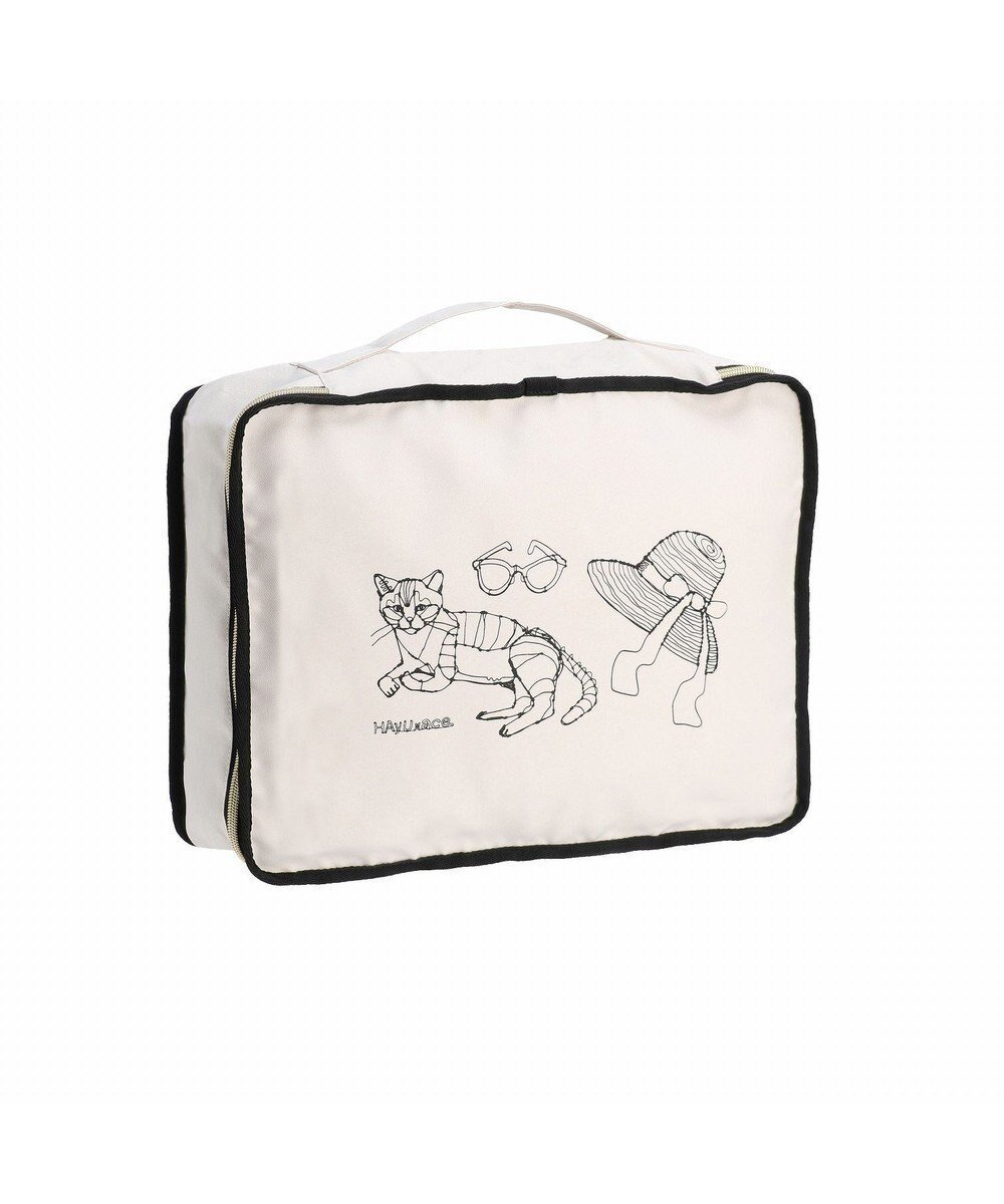 【エースバッグズアンドラゲッジ/ACE BAGS & LUGGAGE】のHAyU × ace. トラベルポーチ Lサイズ 猫柄 17823 インテリア・キッズ・メンズ・レディースファッション・服の通販 founy(ファニー) 　ファッション　Fashion　レディースファッション　Fashion for Women　ポーチ&ミニバッグ　Pouches & Mini Bags　スポーツウェア　Functional & Stylish Sportswear　スポーツバッグ・ジム用ポーチ・バックパック　Gym Bag / Sports Backpack / Pouch for Training　フィットネス用品・トレーニングアクセサリー　Fitness Accessories / Sports Gear / Exercise Equipment　アクセサリー　Fashion Accessories　コラボ　Collaboration, Collab　シンプル　Simple, Minimal　スポーツ　Sports, Activewear　トラベル　Travel, Travel Gear　ネコ　Cat, Feline Motif　猫　Cat, Kitty　プリント　Print, Printed Pattern　ポケット　Pocket, Pocket Detail　ポーチ　Pouch, Small Case　モチーフ　Motif, Design Theme　リュック　Backpack, Rucksack　リラックス　Relax, Relaxed Fit　ワイヤー　Wire, Wired Bra　再入荷　Restock / Back in Stock　新作・新入荷　New Arrivals / New In　旅行　Travel　スーツケース キャリーケース　Suitcase / Carry Case　ギフト プレゼント　Gift / Present　アイボリー|ID: prp329100004643069 ipo3291000000033493389